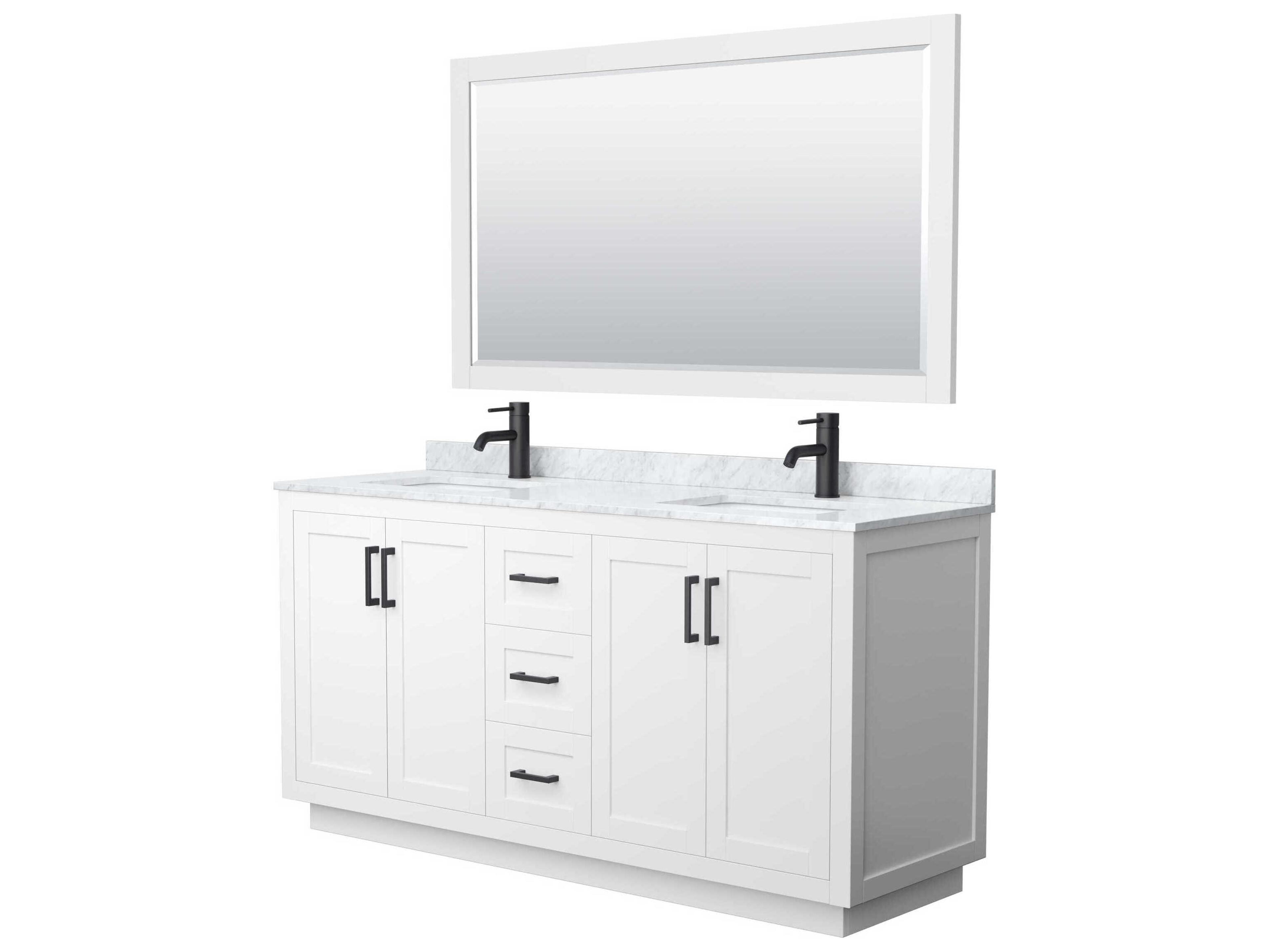 Wyndham Collection Miranda 66" White Vanity with 58" Mirror