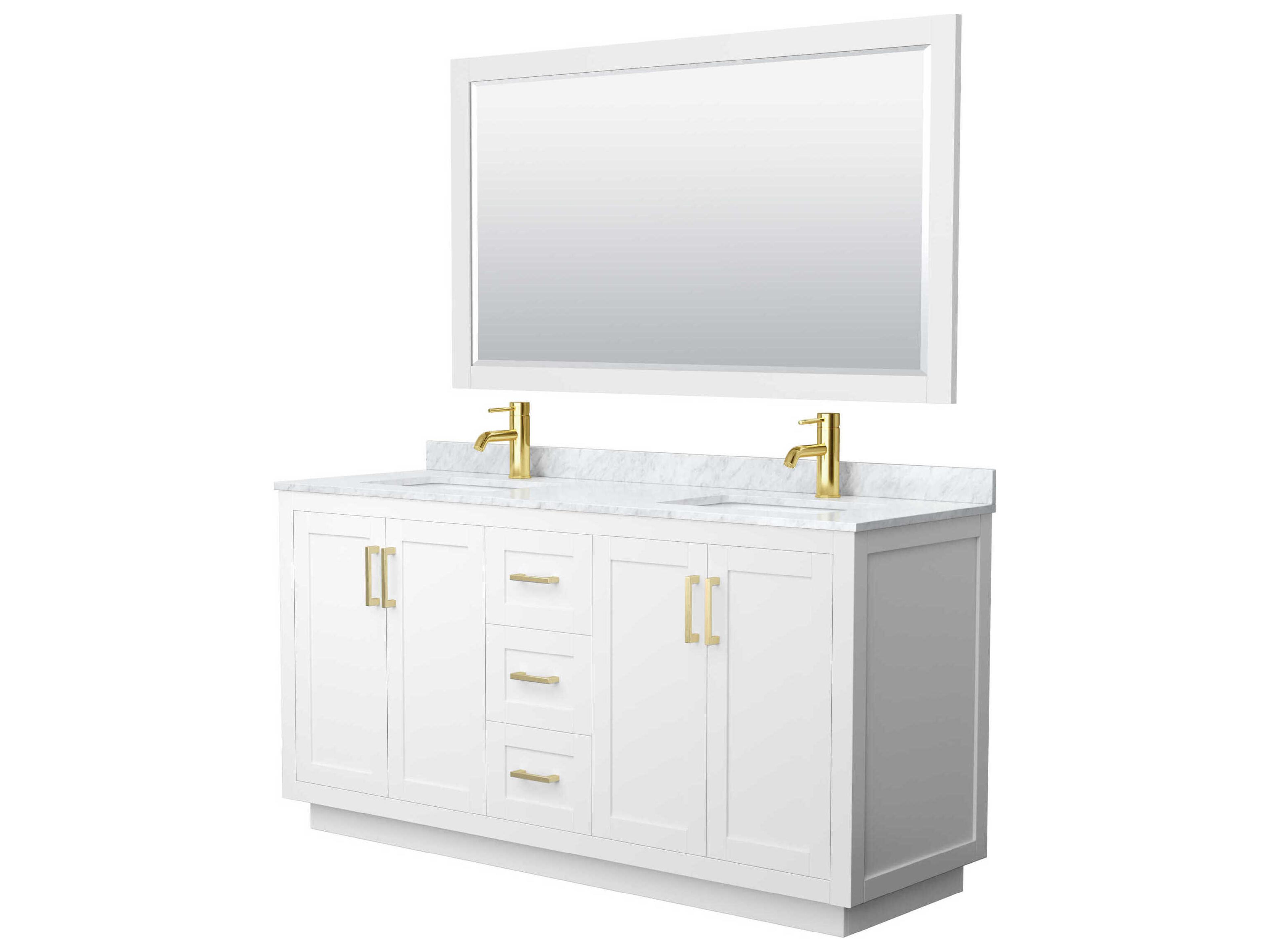 Wyndham Collection Miranda 66" White Vanity with 58" Mirror