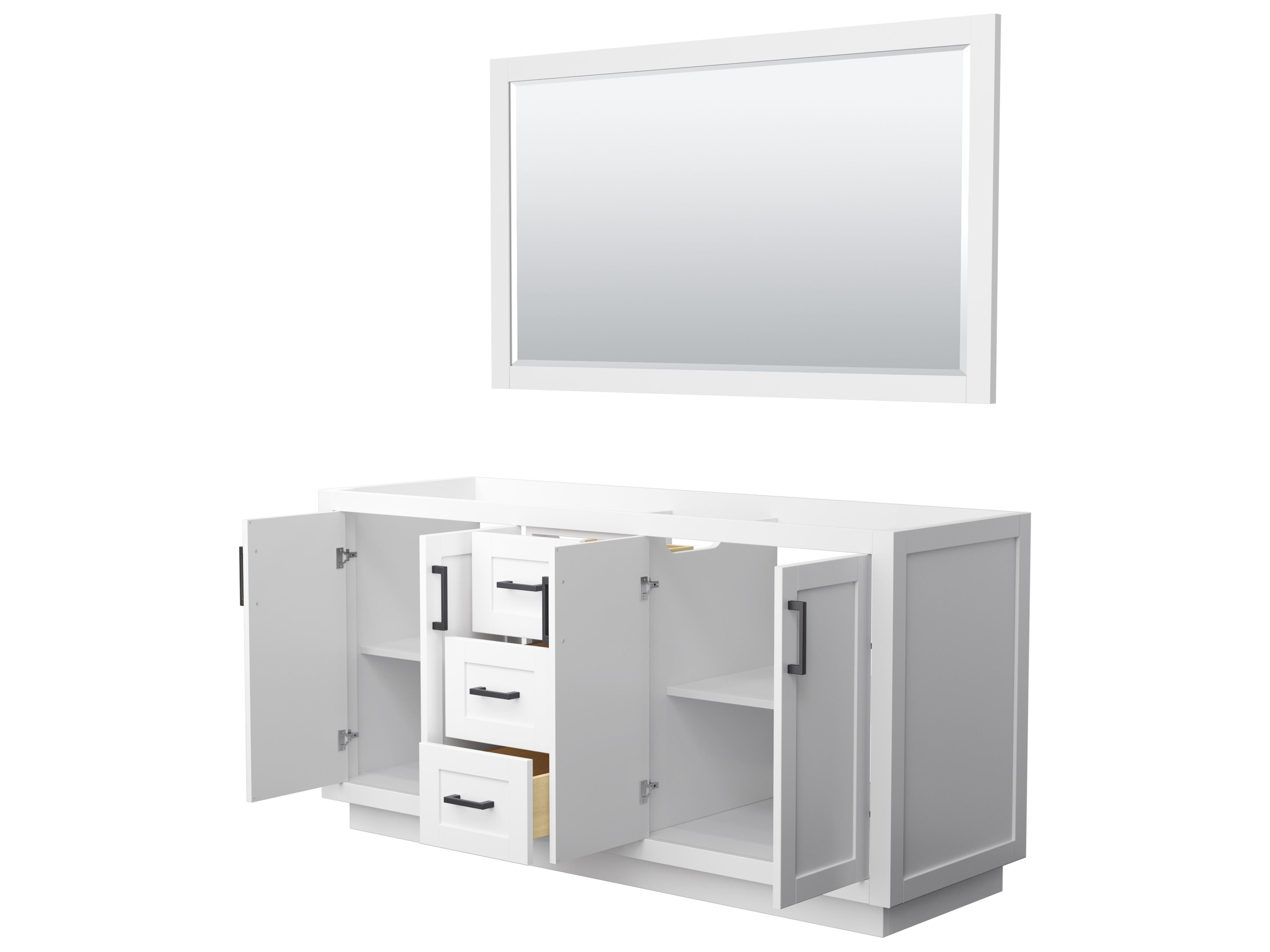 Wyndham Collection Miranda 65" White Vanity with 58" Mirror
