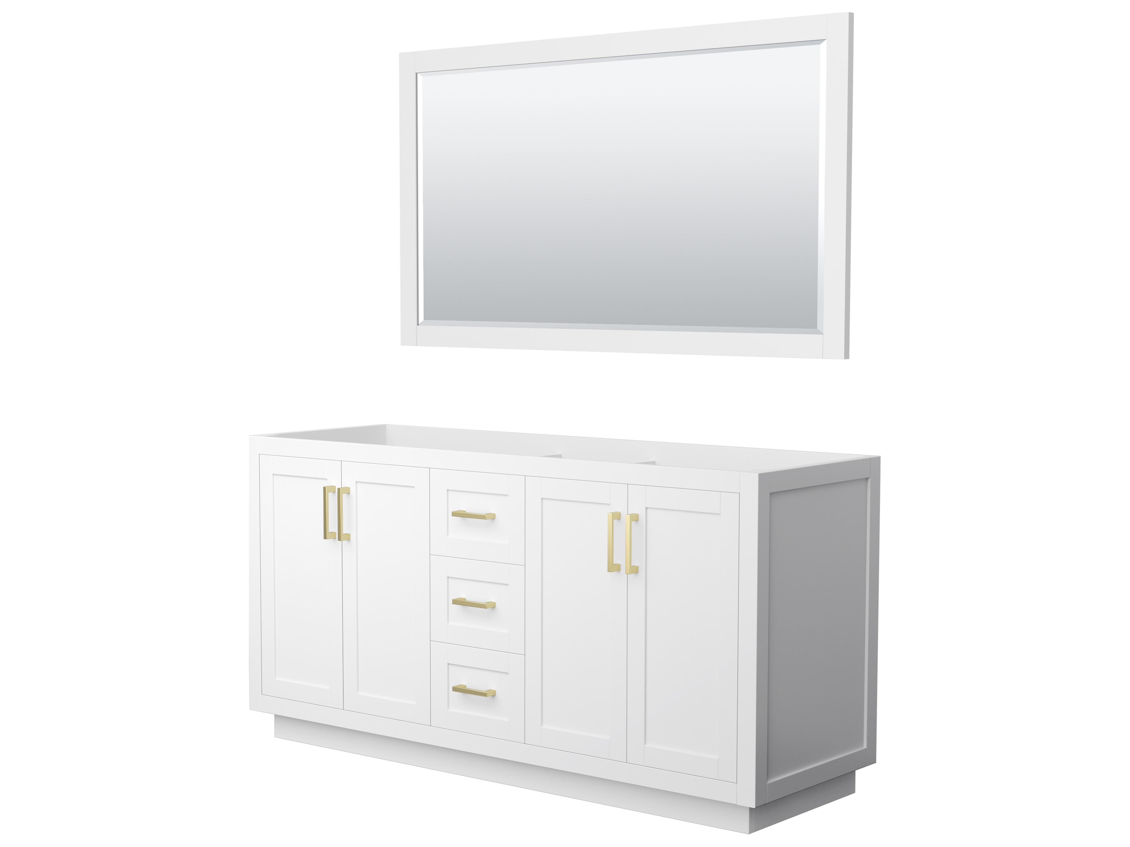 Wyndham Collection Miranda 65" White Vanity with 58" Mirror