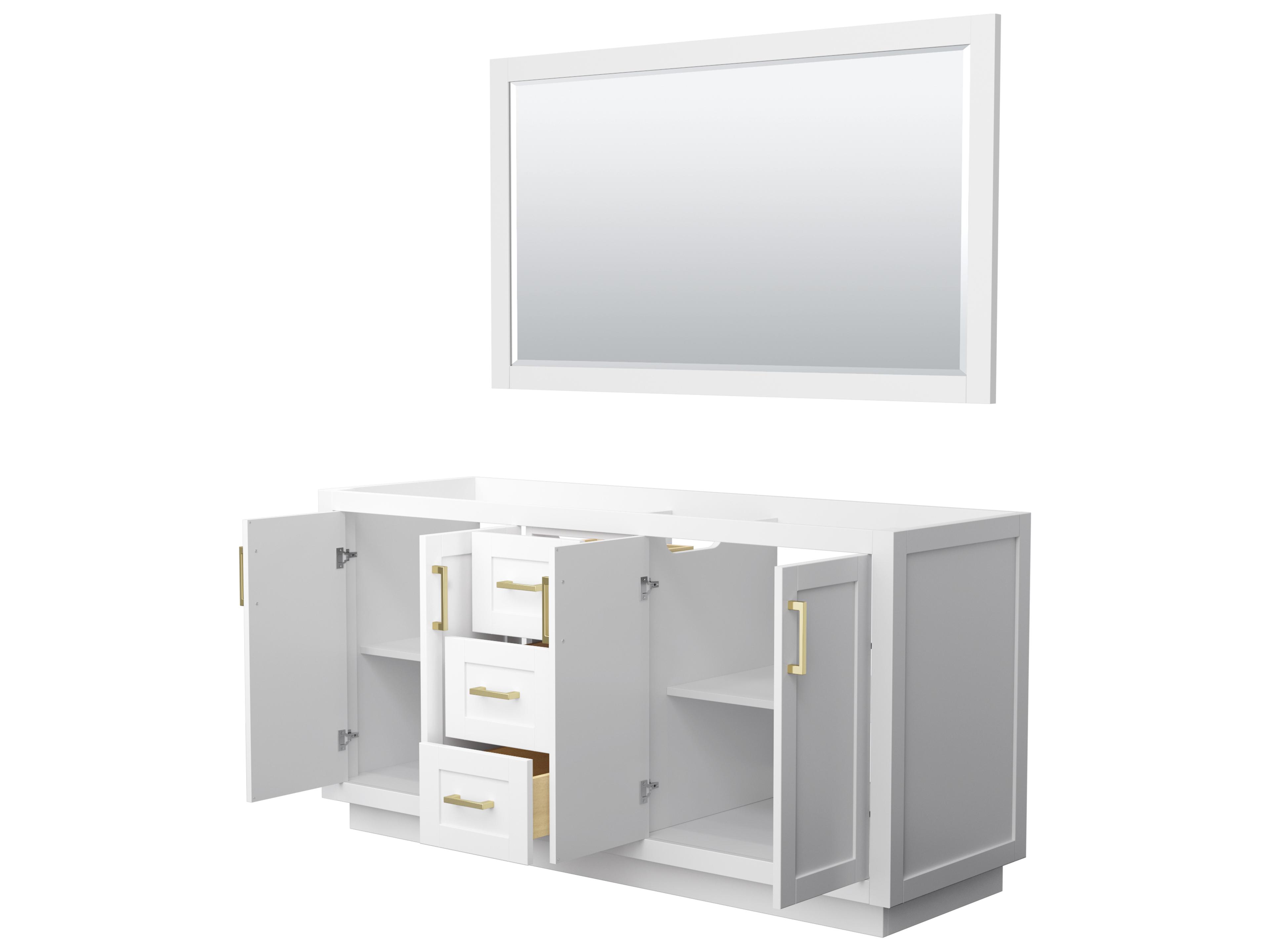Wyndham Collection Miranda 65" White Vanity with 58" Mirror