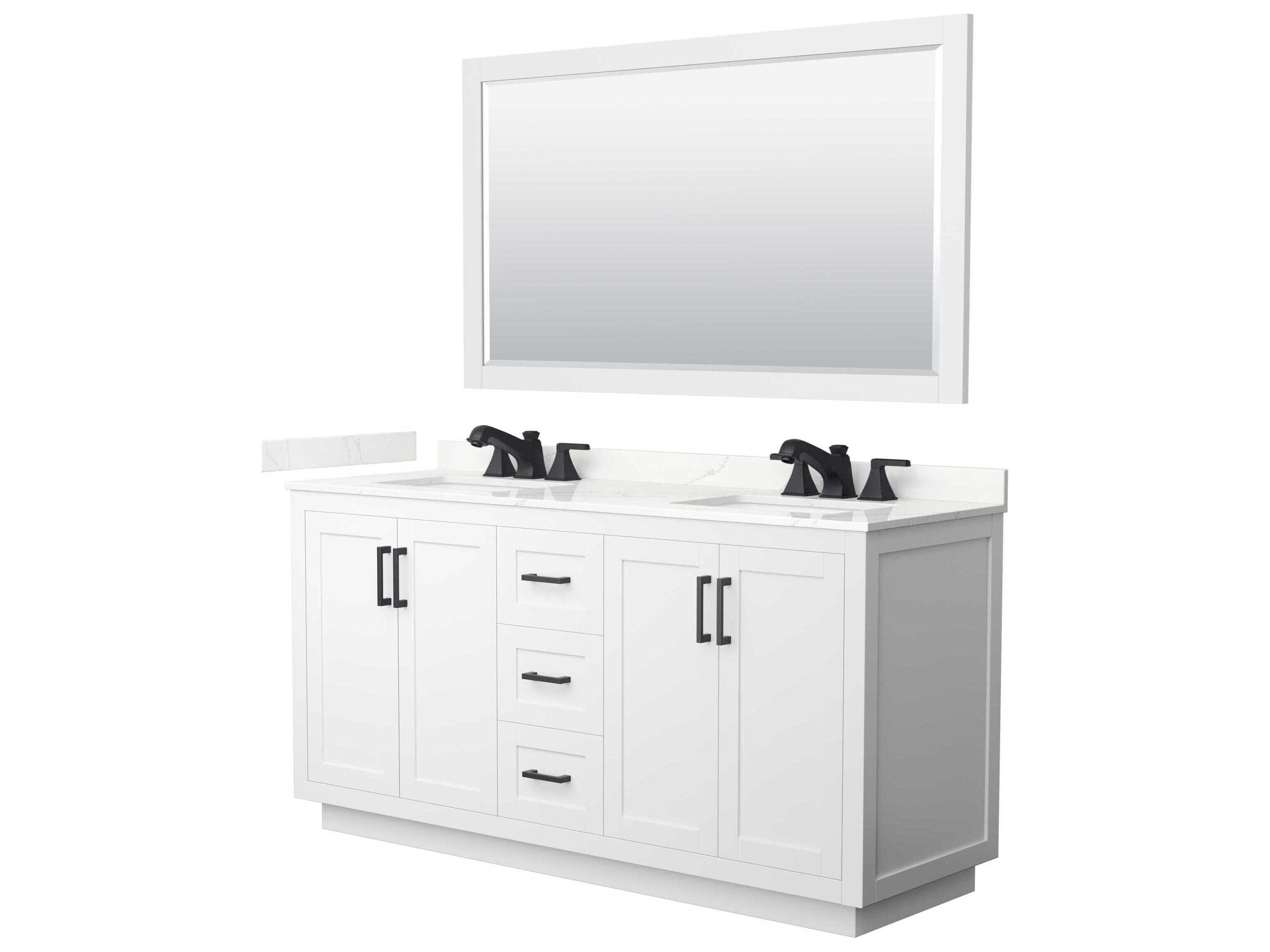 Wyndham Collection Miranda 66" White Vanity with 58" Mirror