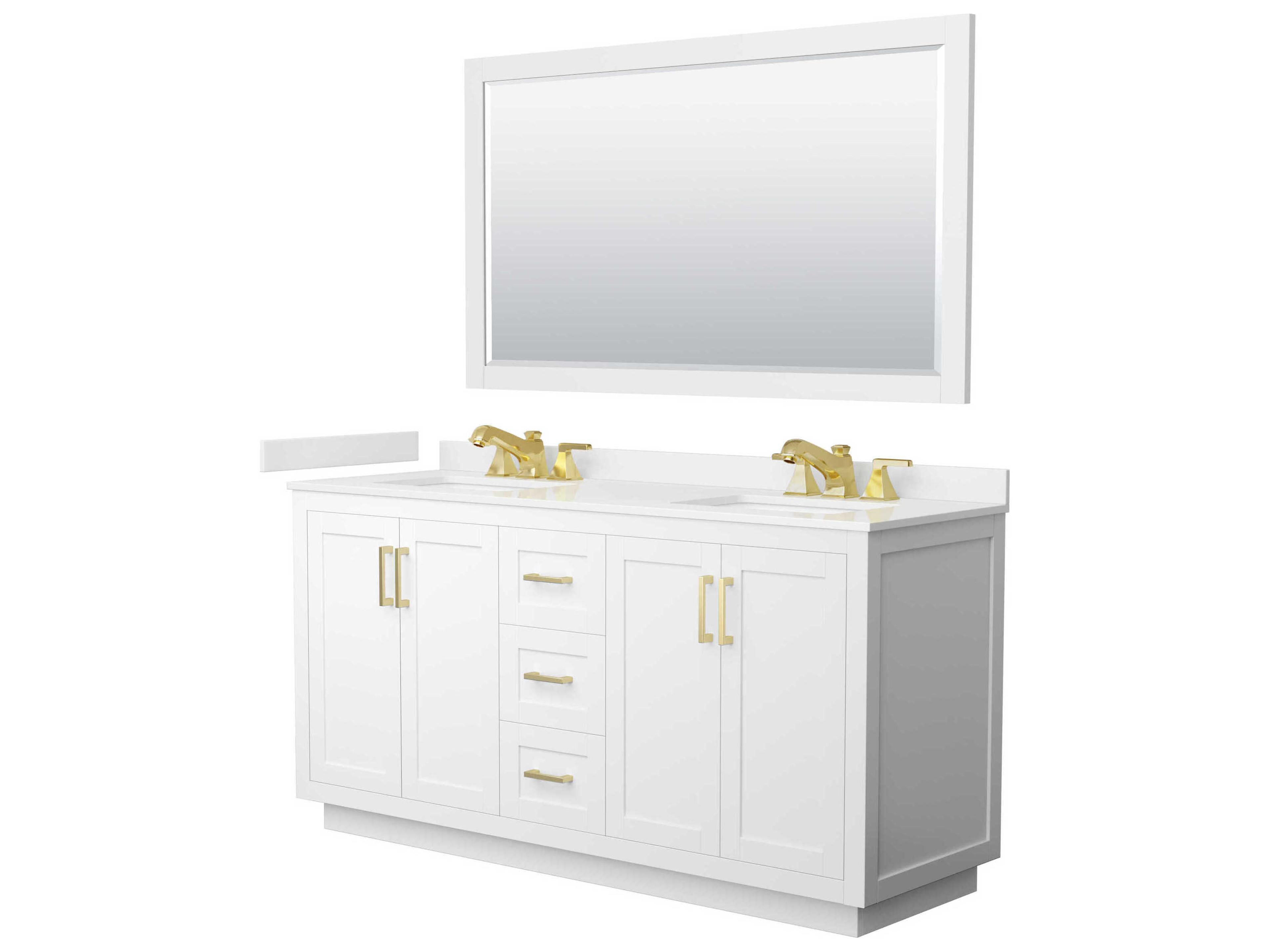 Wyndham Collection Miranda 66" White Vanity with 58" Mirror