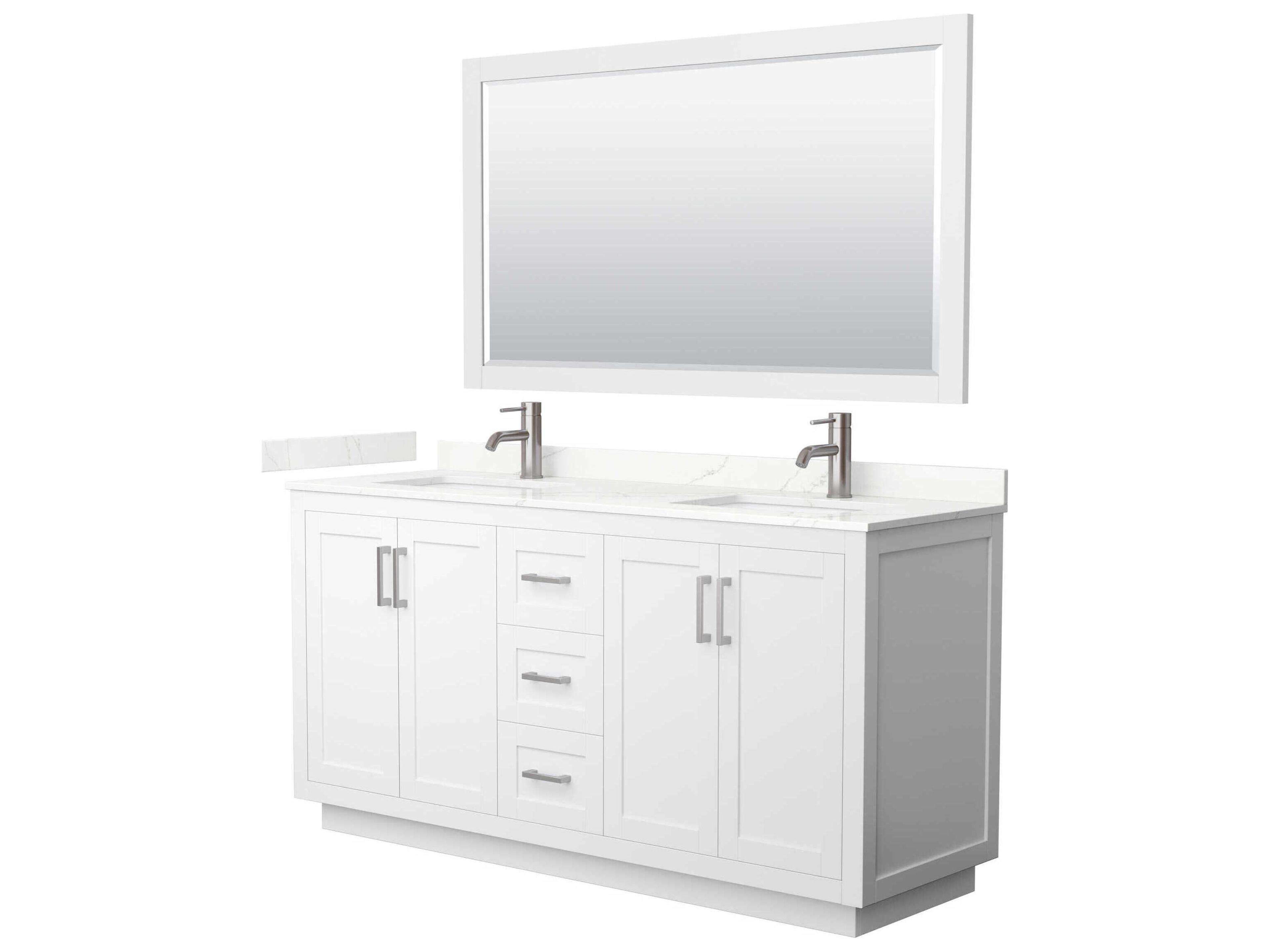 Wyndham Collection Miranda 66" White Vanity with 58" Mirror