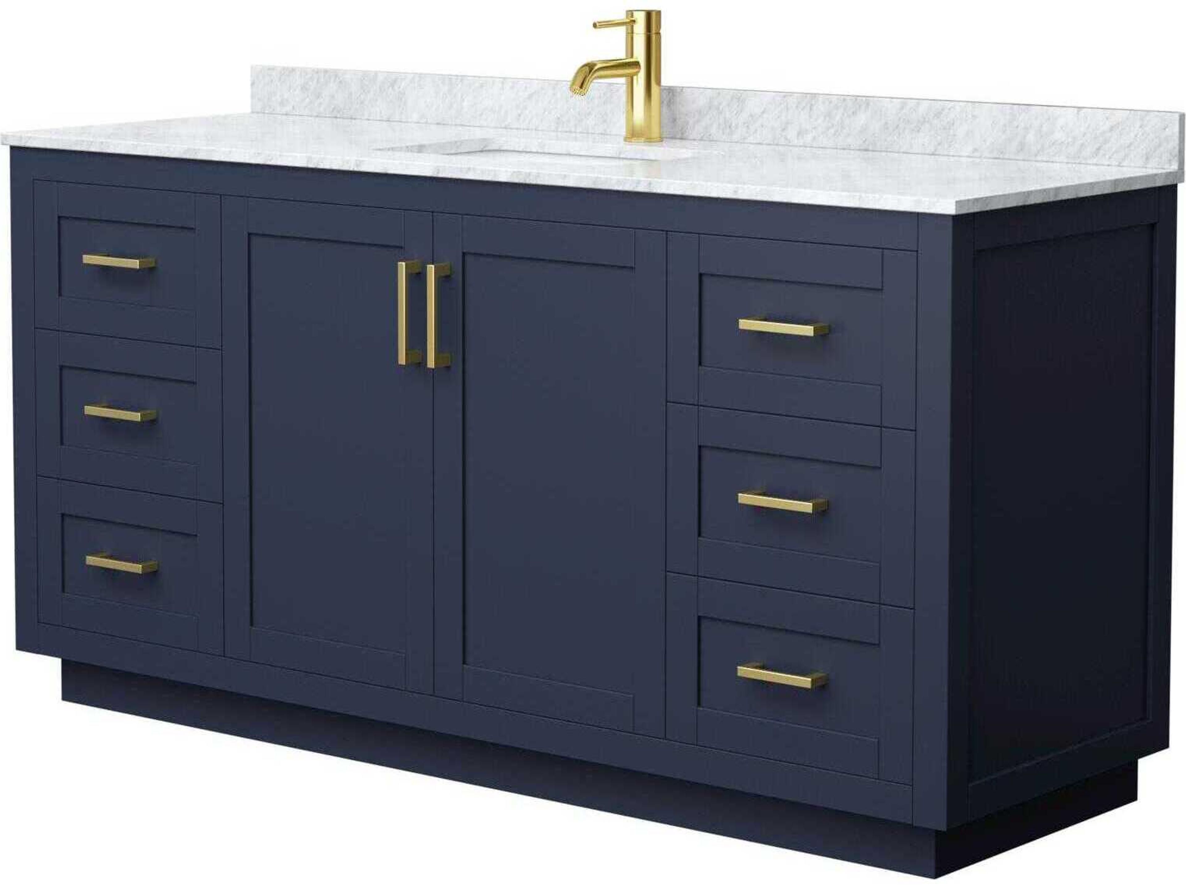 Wyndham Collection Miranda 66" Dark Blue Vanity