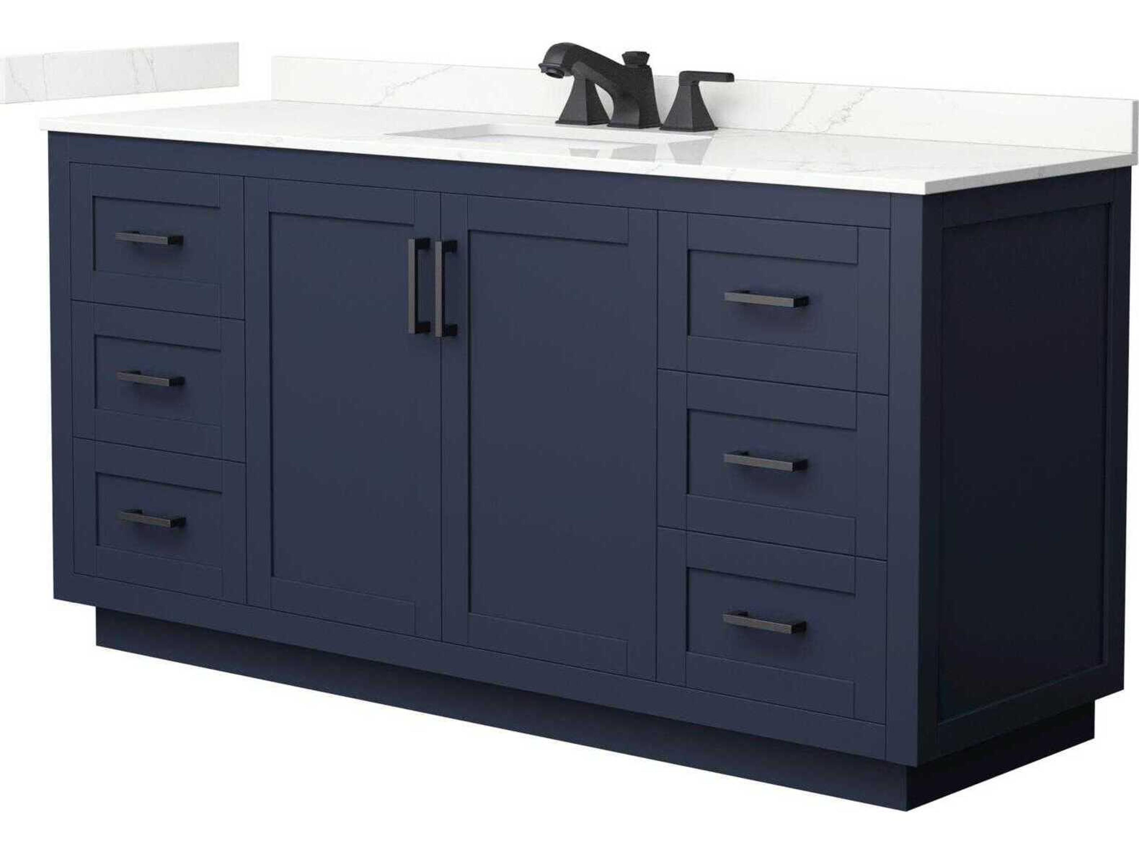 Wyndham Collection Miranda 66" Dark Blue Vanity