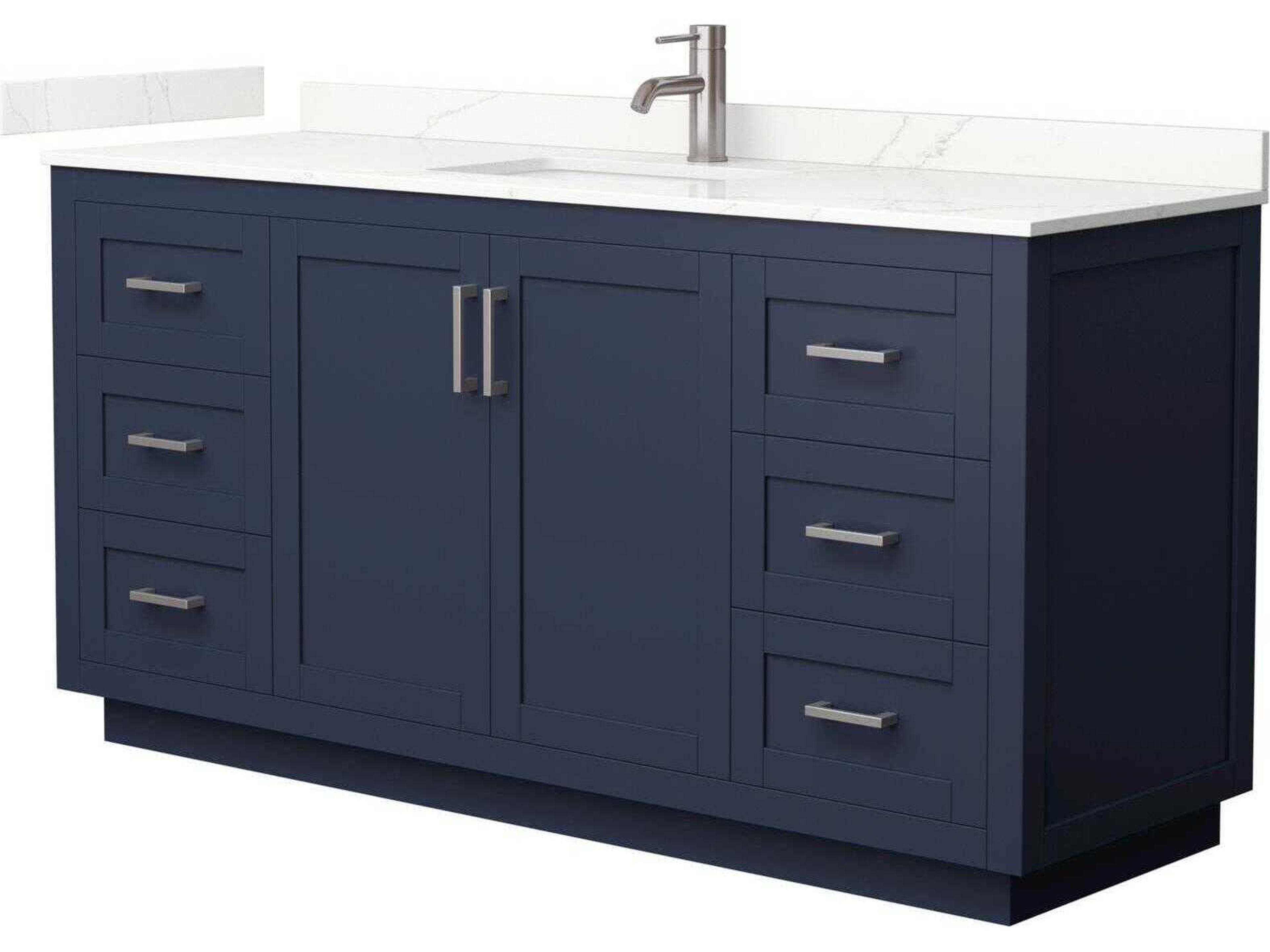 Wyndham Collection Miranda 66" Dark Blue Vanity