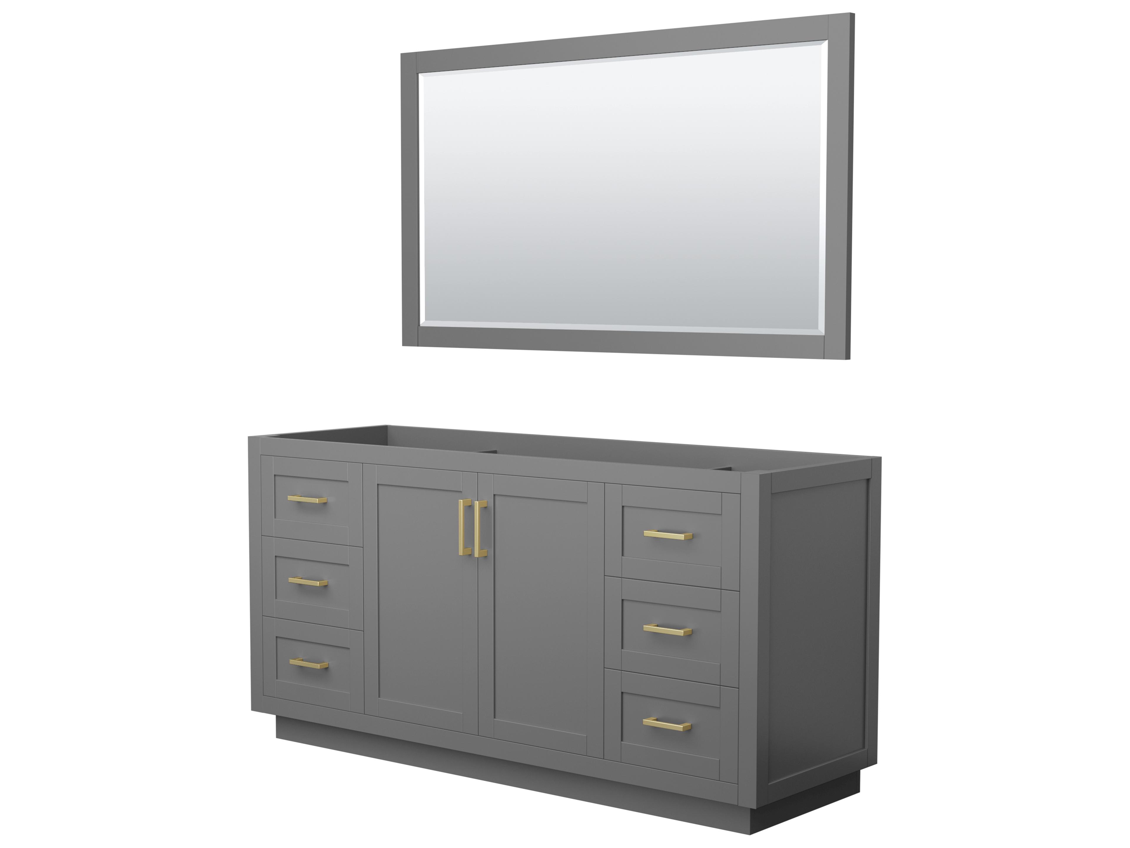 Wyndham Collection Miranda 65" Dark Gray Vanity with 58" Mirror