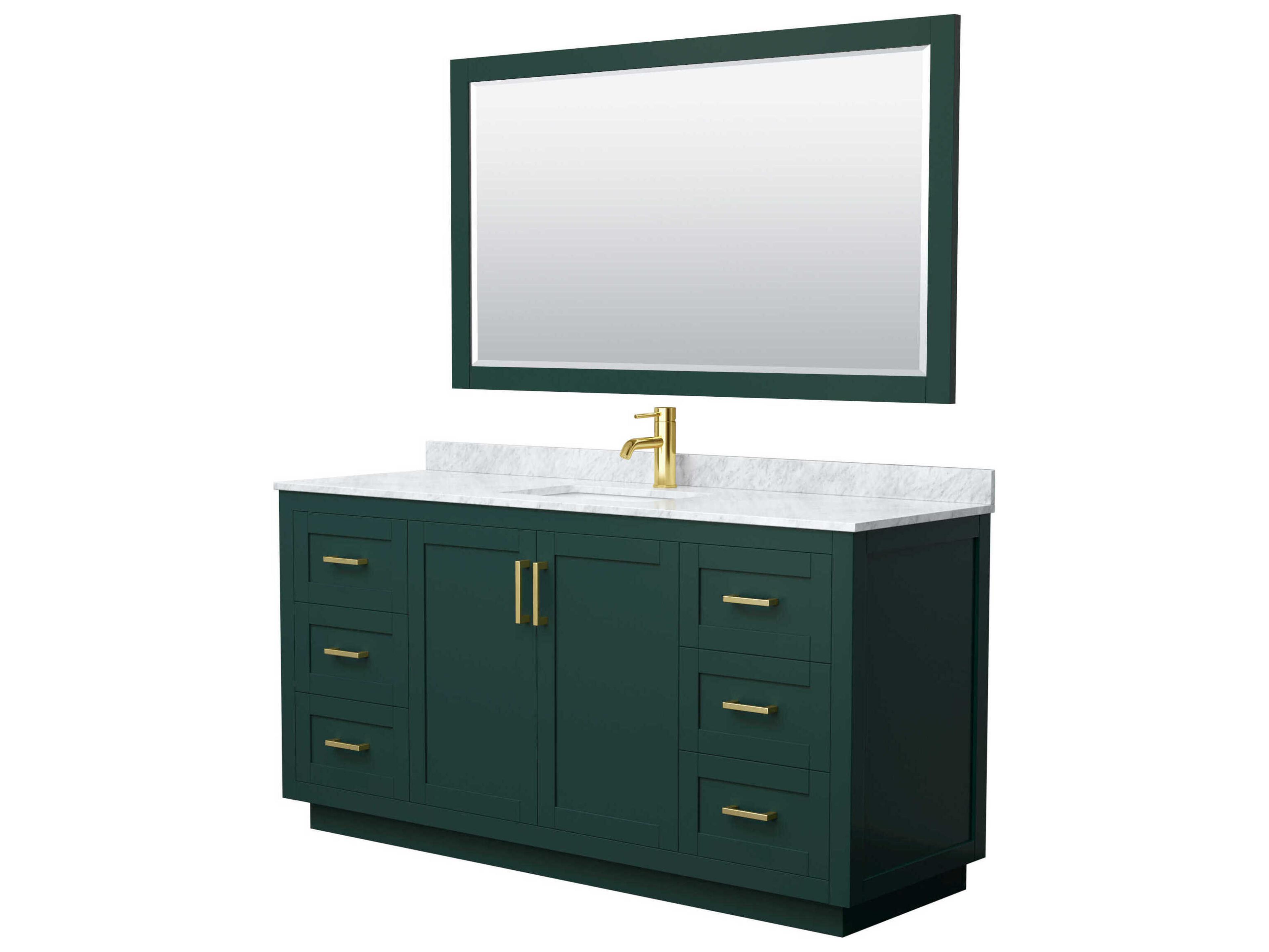 Wyndham Collection Miranda 66" Green Vanity with 58" Mirror