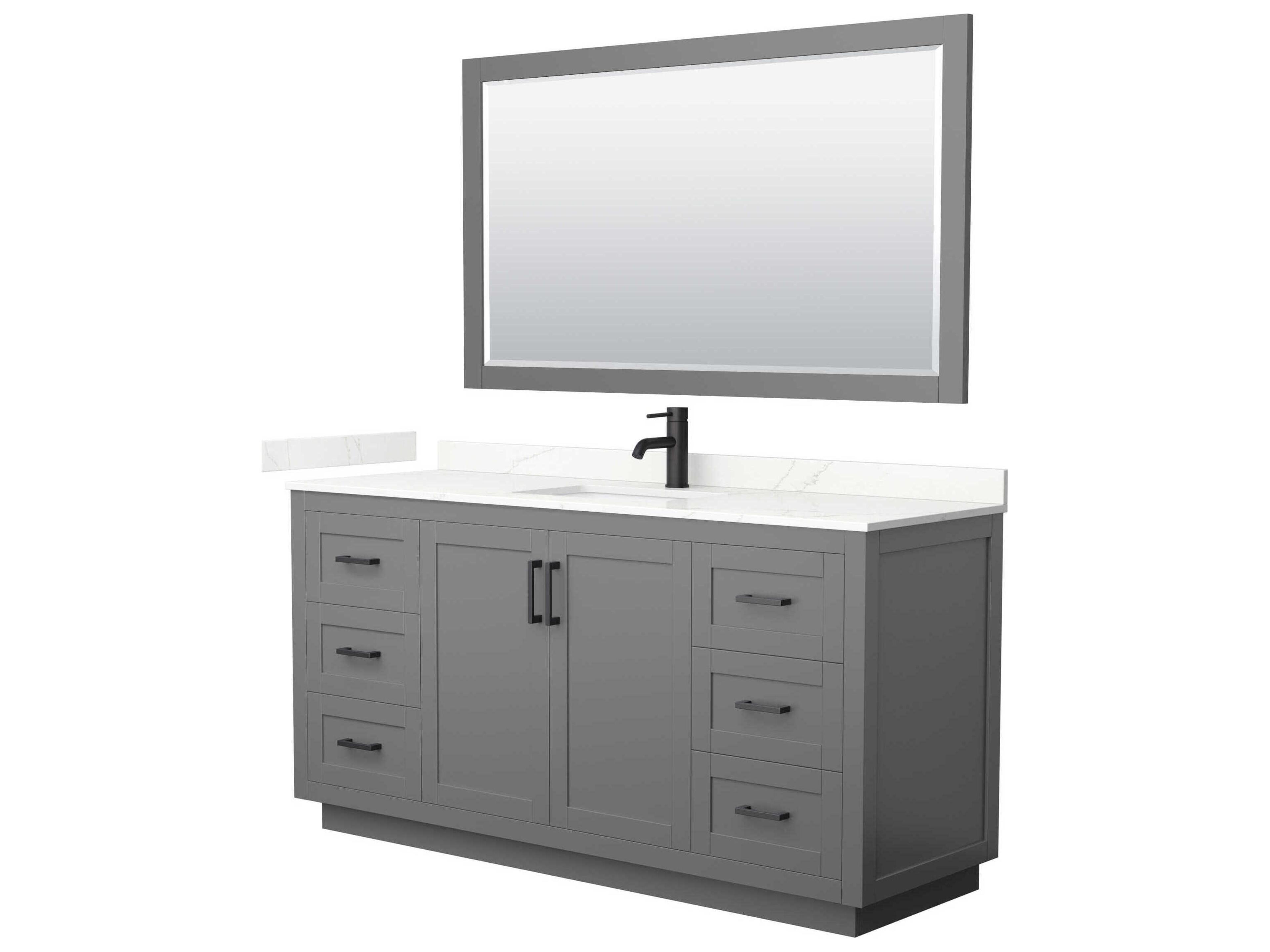 Miranda 66" Dark Gray Vanity with 58" Mirror
