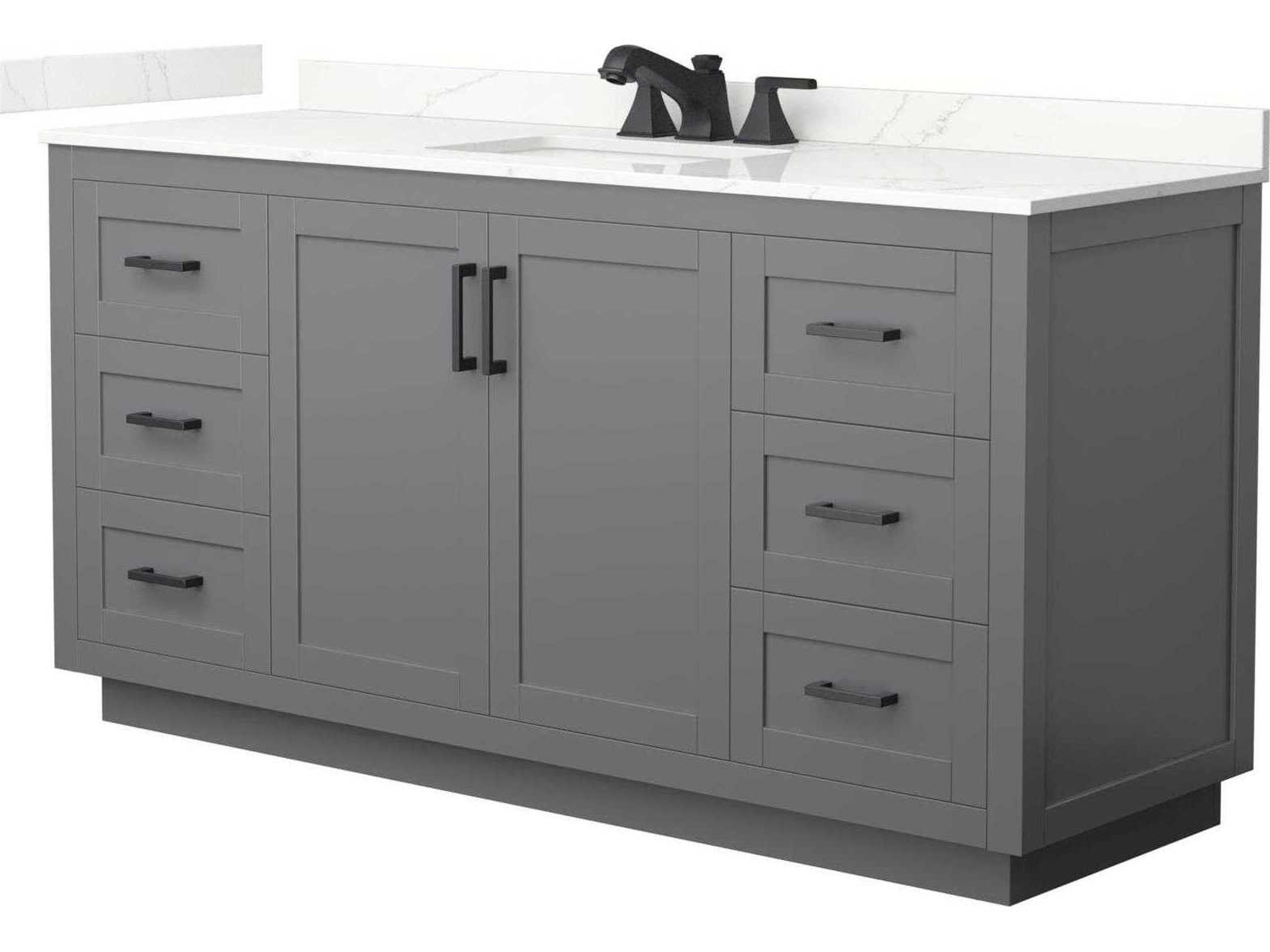 Wyndham Collection Miranda 66" Dark Gray Vanity