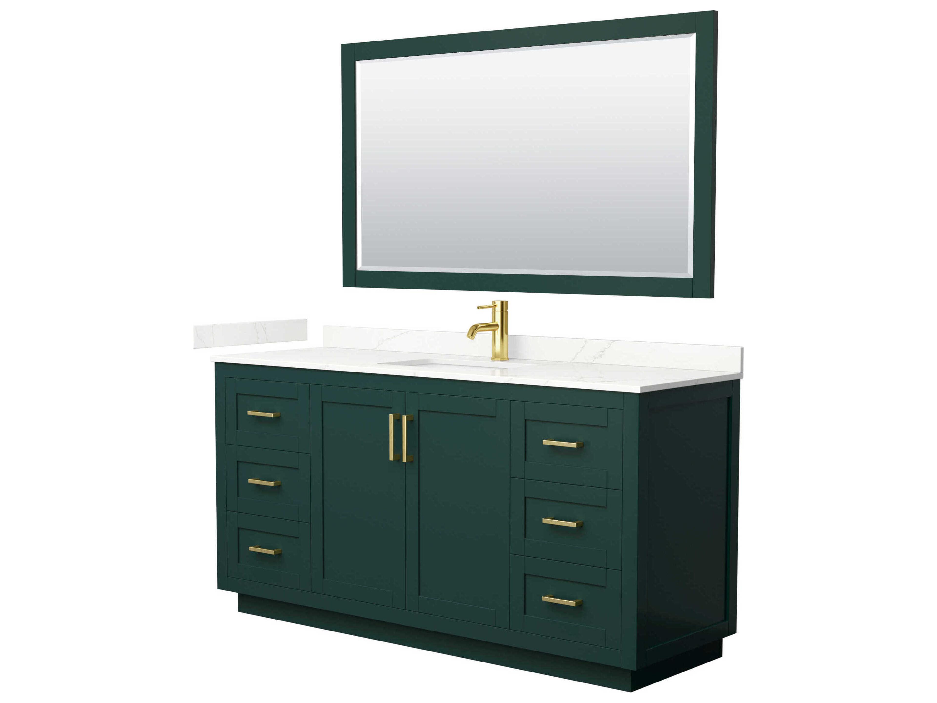 Miranda 66" Green Vanity with 58" Mirror