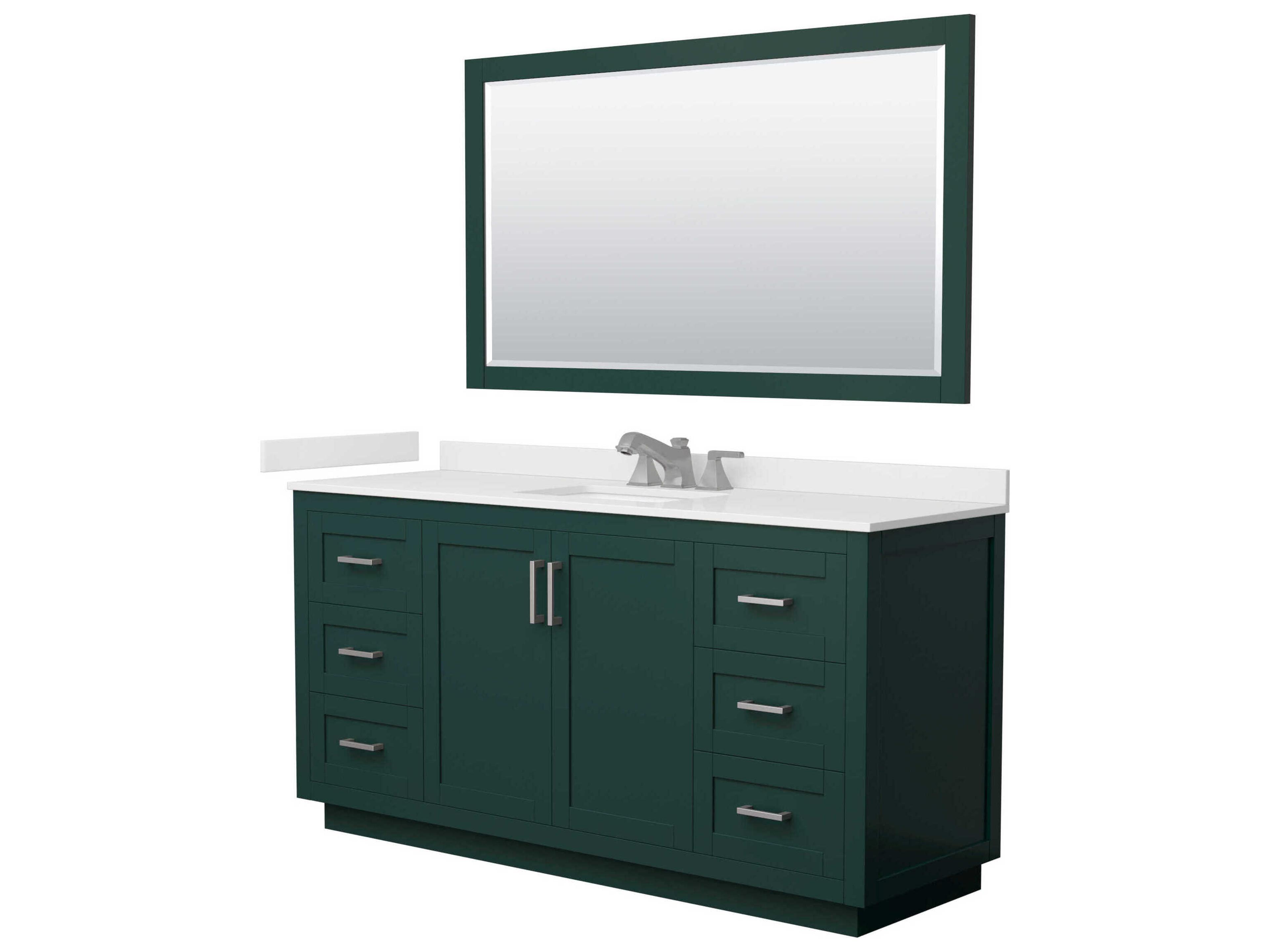 Wyndham Collection Miranda 66" Green Vanity with 58" Mirror