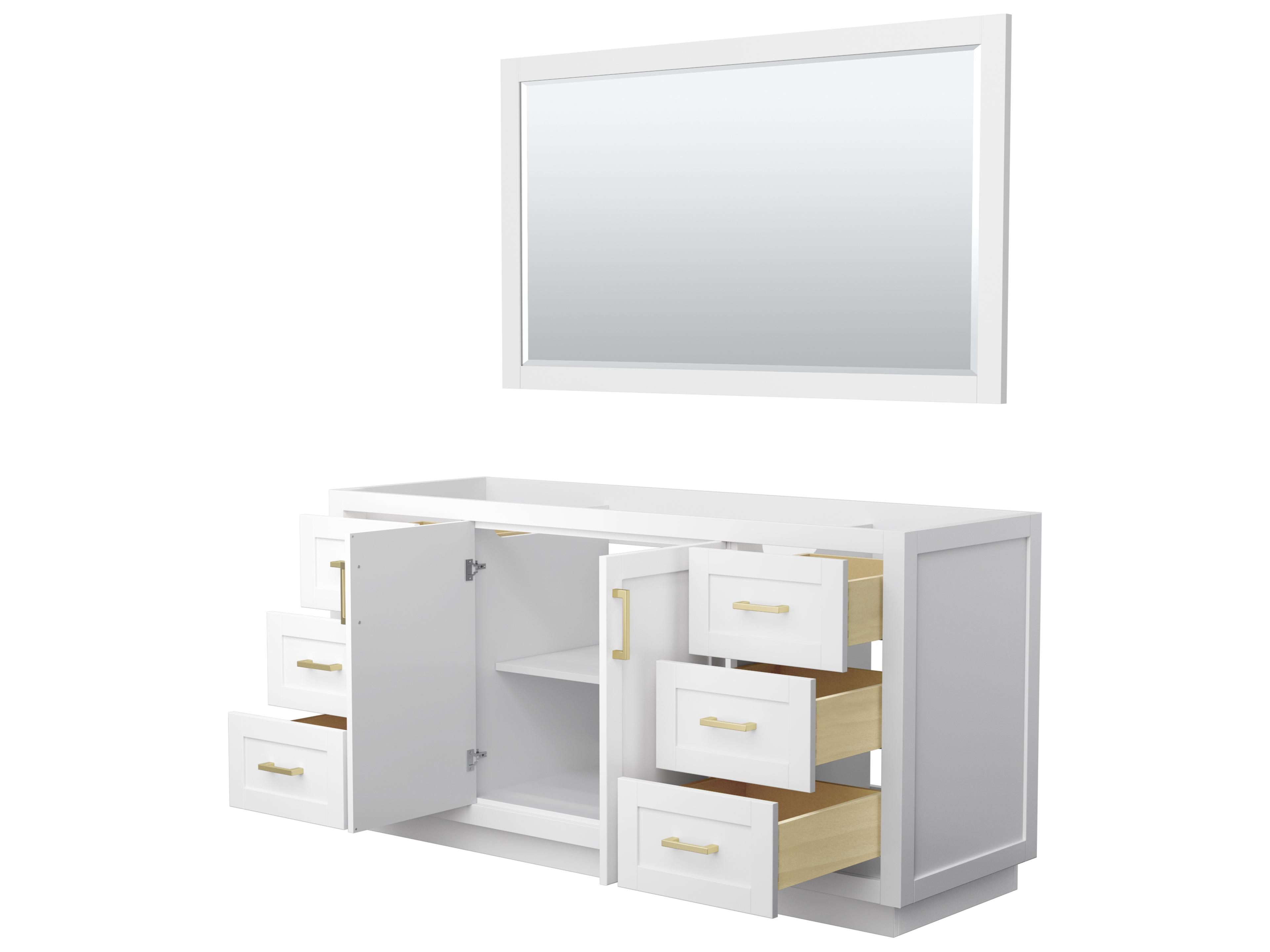Wyndham Collection Miranda 65" White Vanity with 58" Mirror