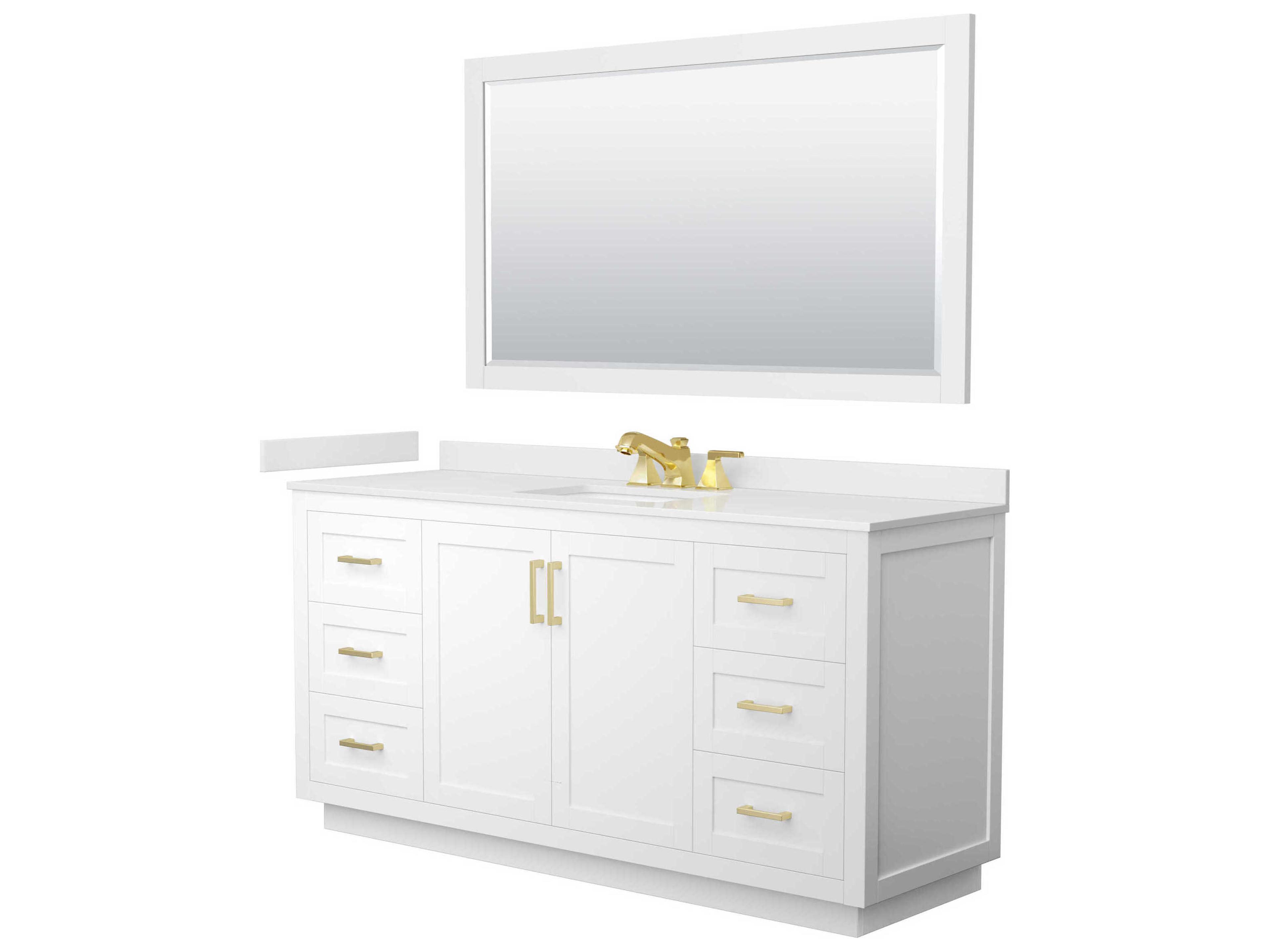 Wyndham Collection Miranda 66" White Vanity with 58" Mirror