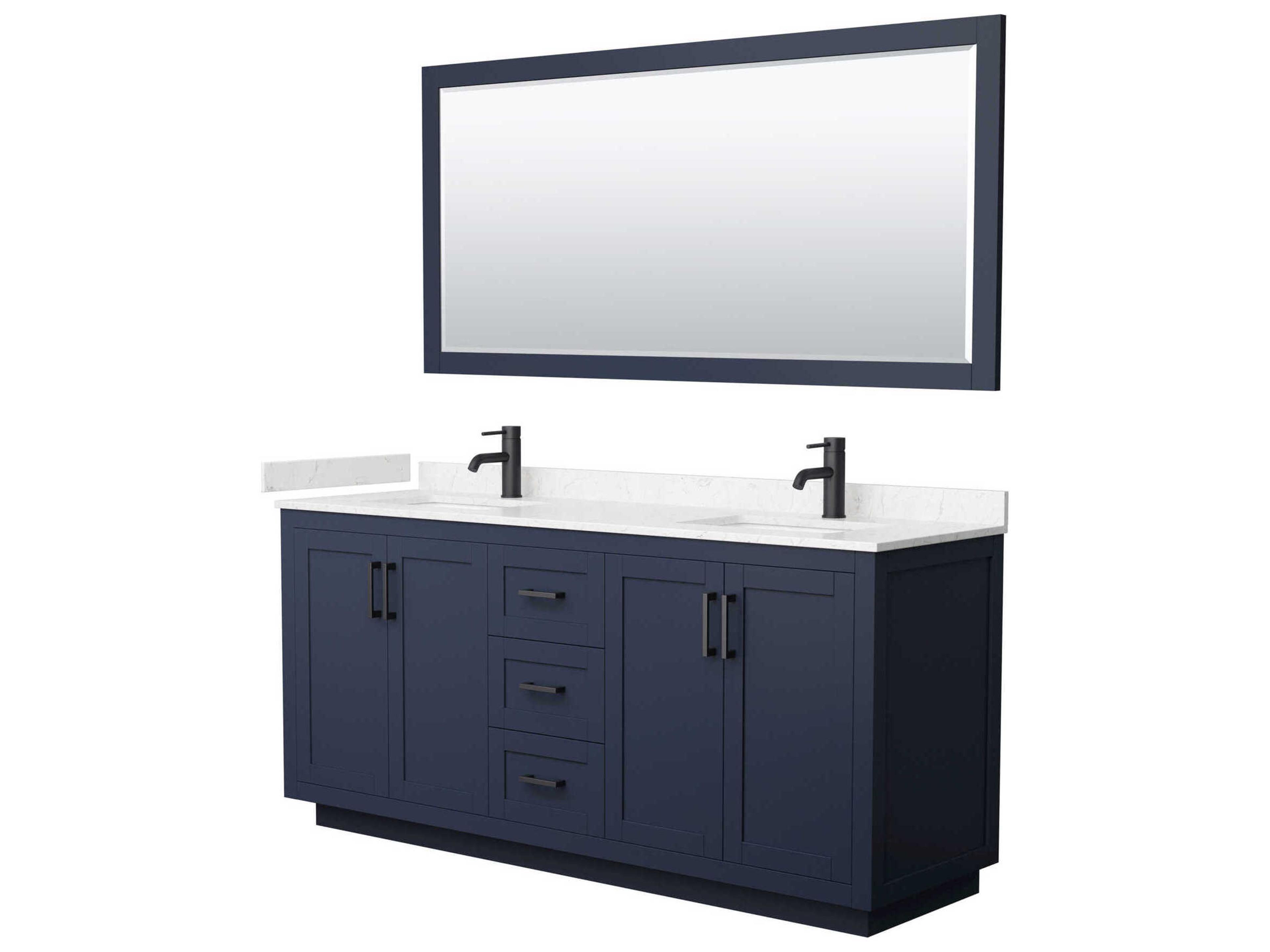 Miranda 72" Dark Blue Vanity with 70" Mirror