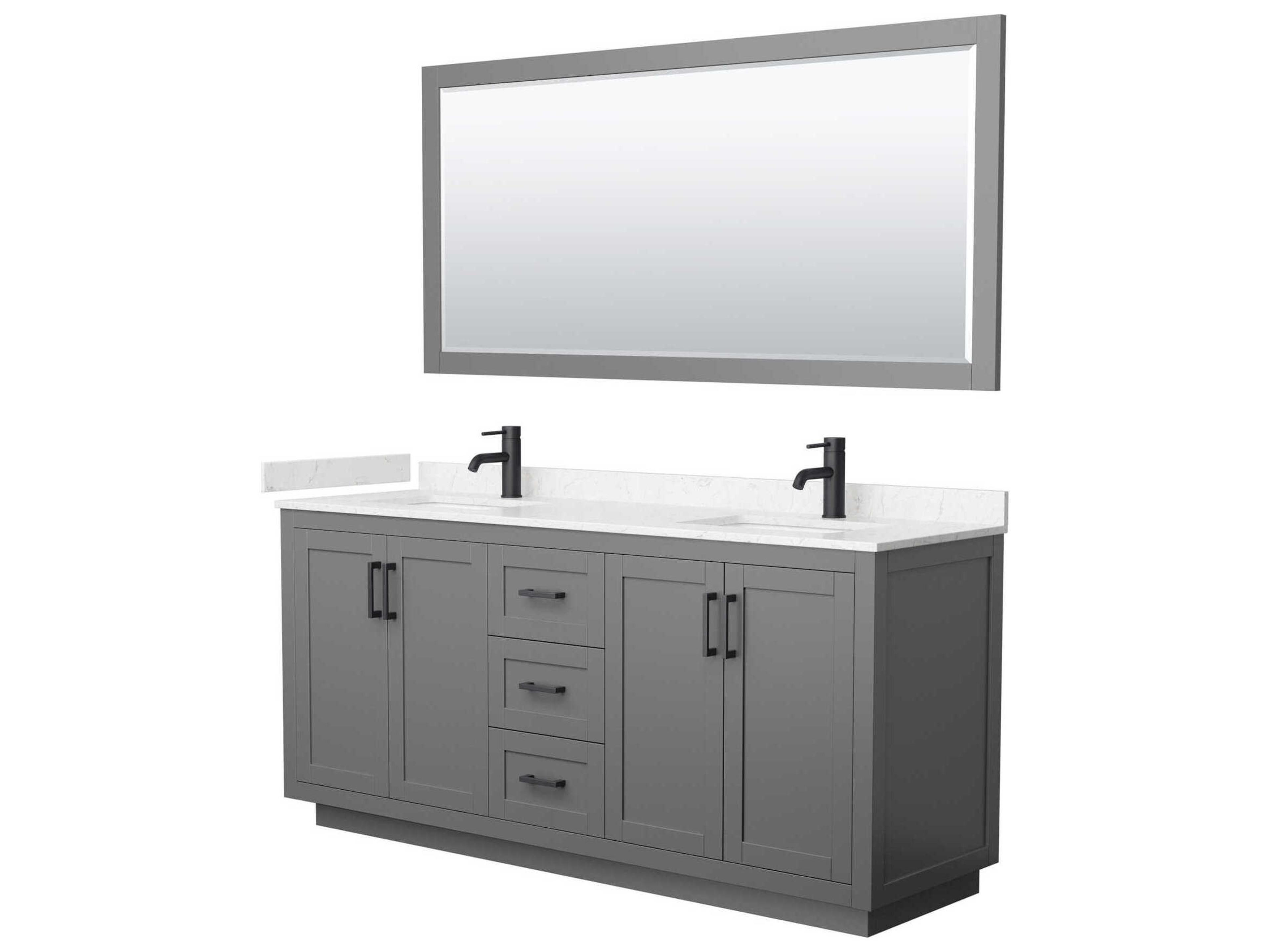 Miranda 72" Dark Gray Vanity with 70" Mirror