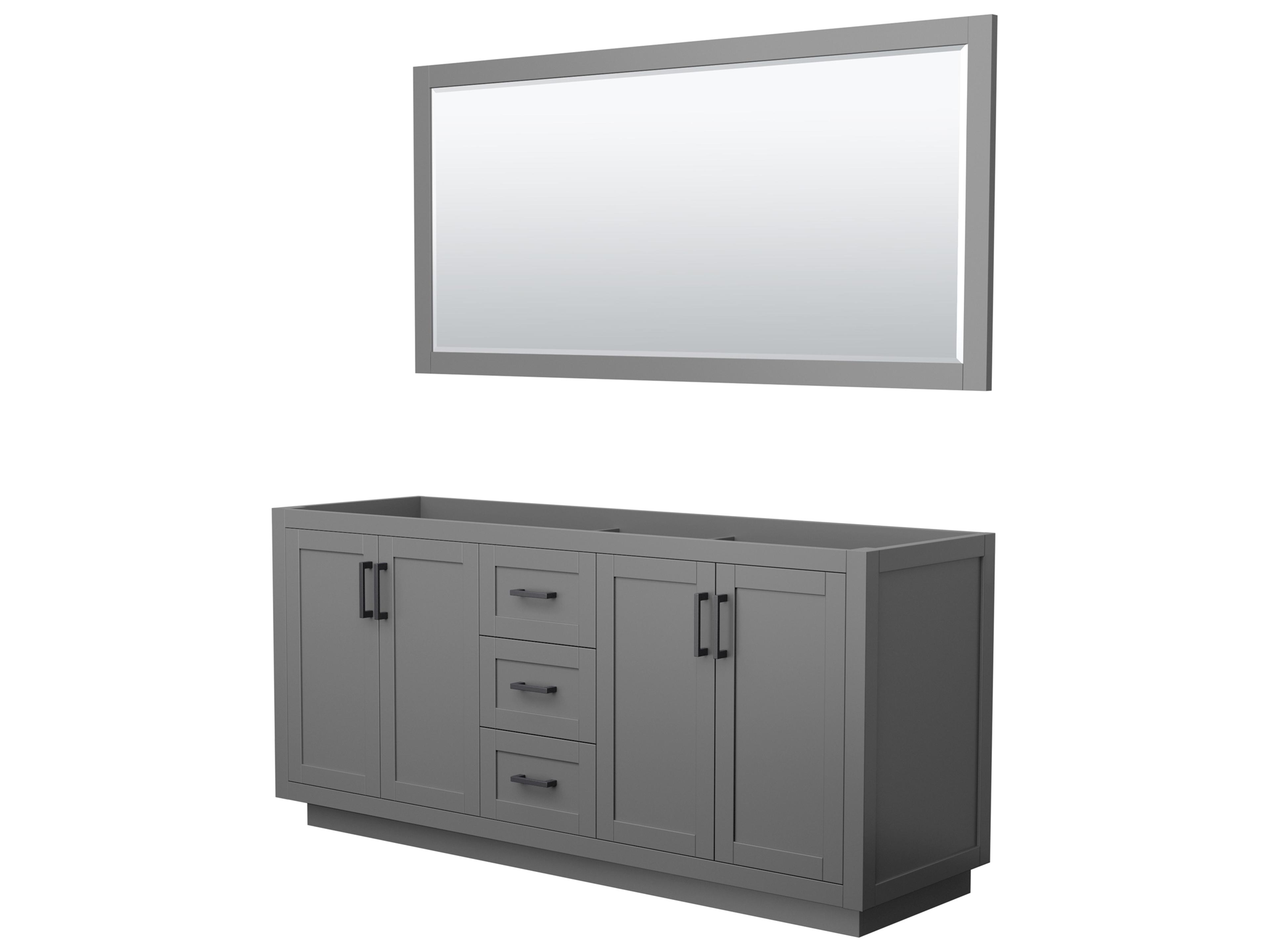 Miranda 71" Dark Gray Vanity with 70" Mirror