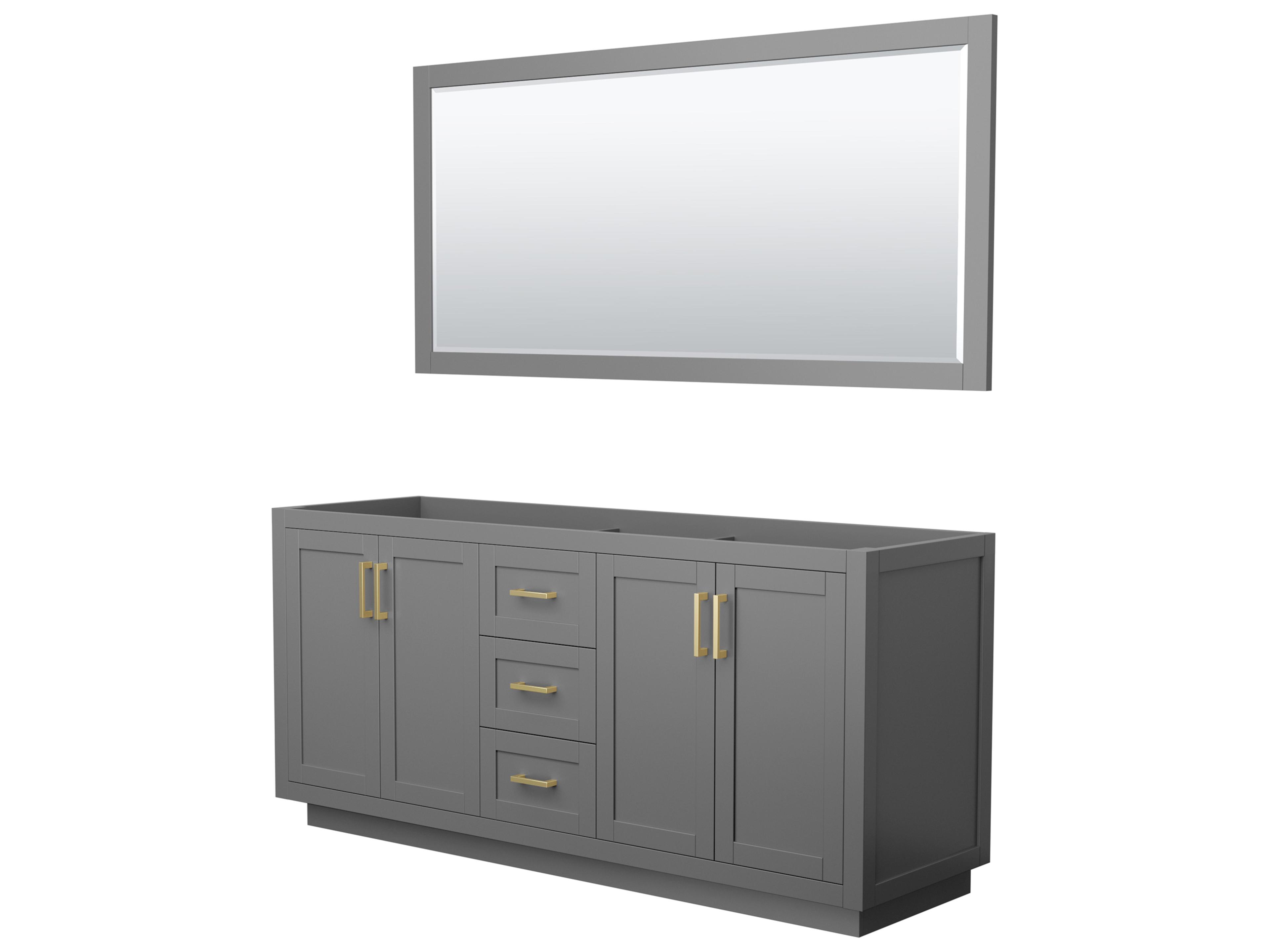 Wyndham Collection Miranda 71" Dark Gray Vanity with 70" Mirror