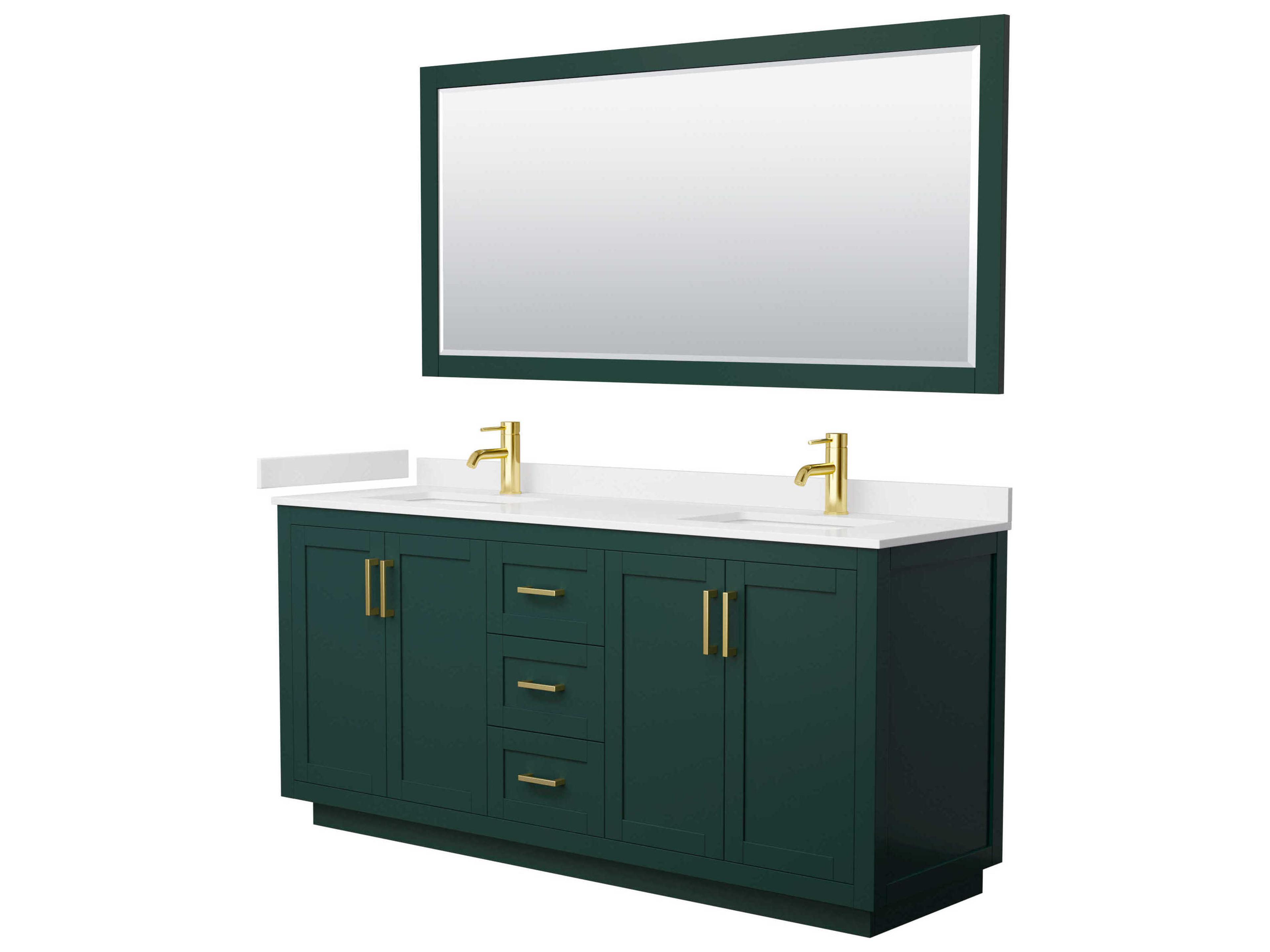 Wyndham Collection Miranda 72" Green Vanity with 70" Mirror