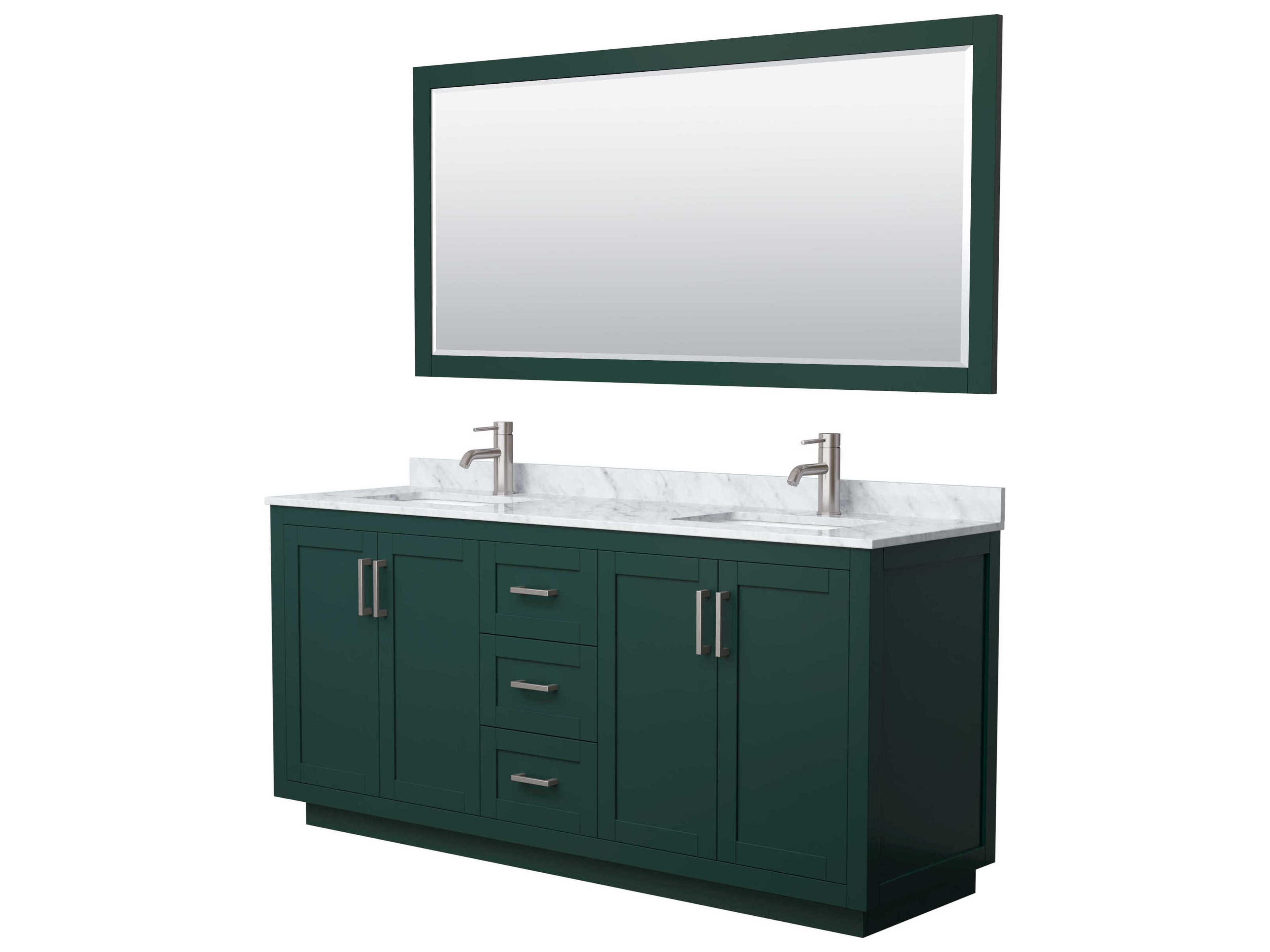 Wyndham Collection Miranda 72" Green Vanity with 70" Mirror