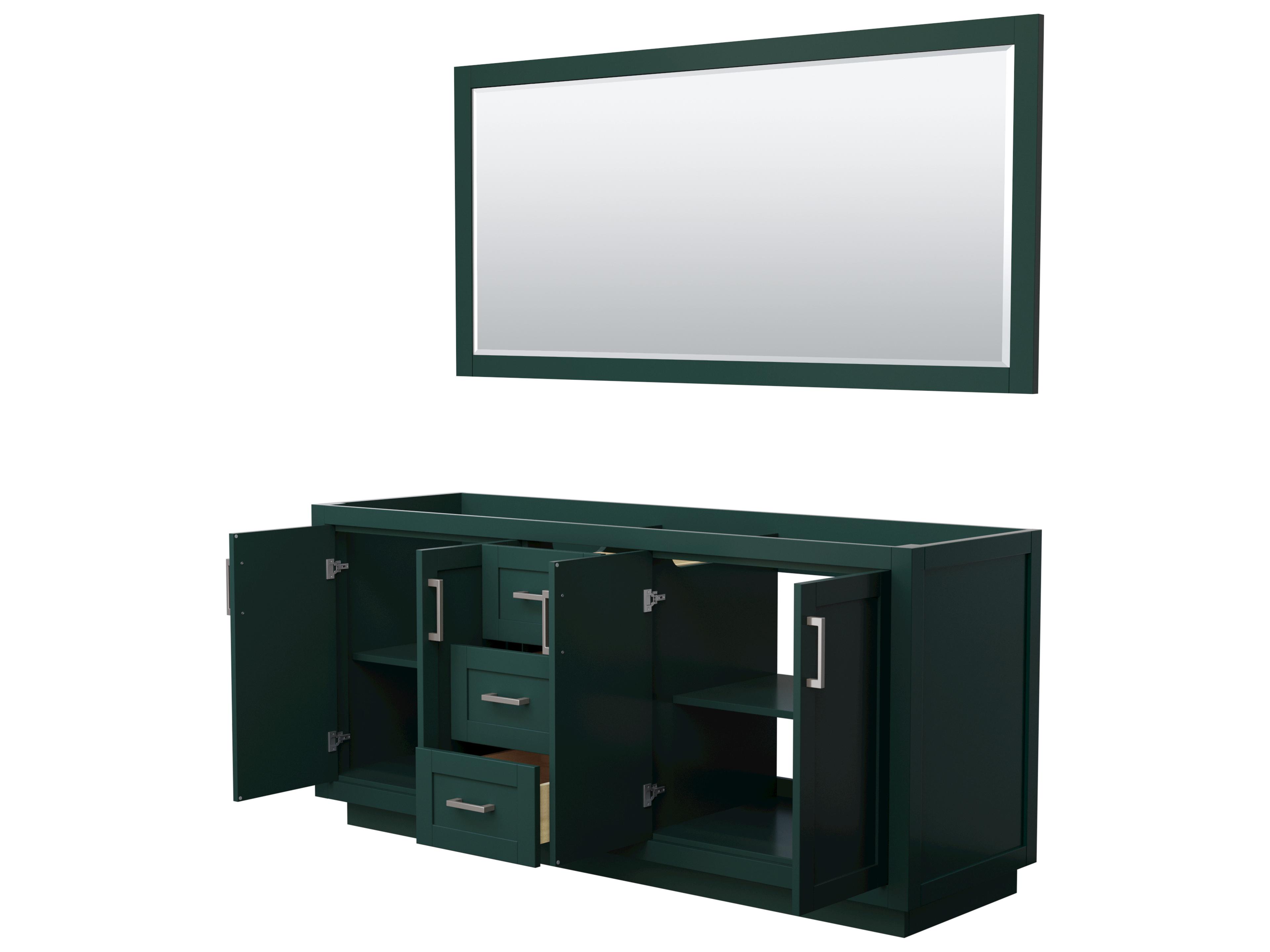 Wyndham Collection Miranda 71" Green Vanity with 70" Mirror