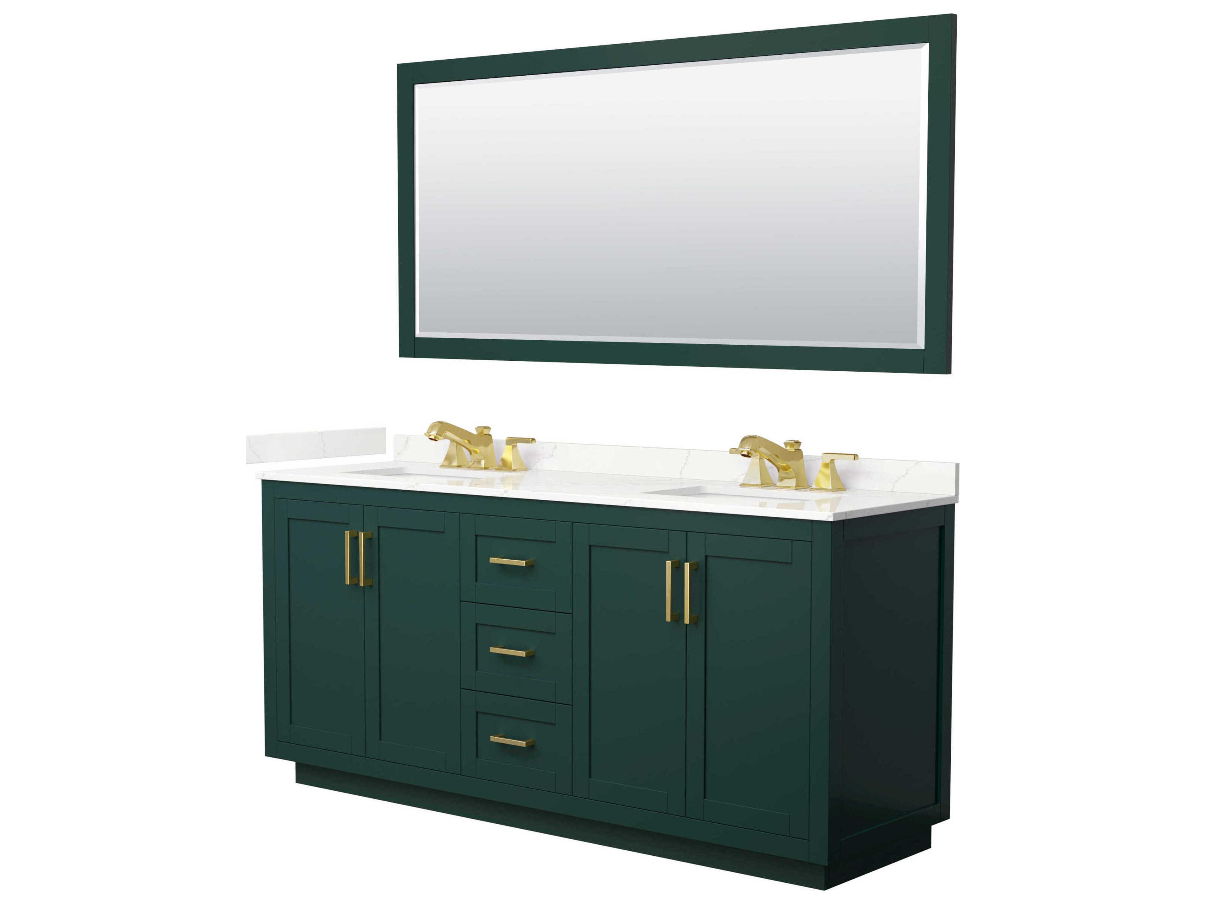 Wyndham Collection Miranda 72" Green Vanity with 70" Mirror