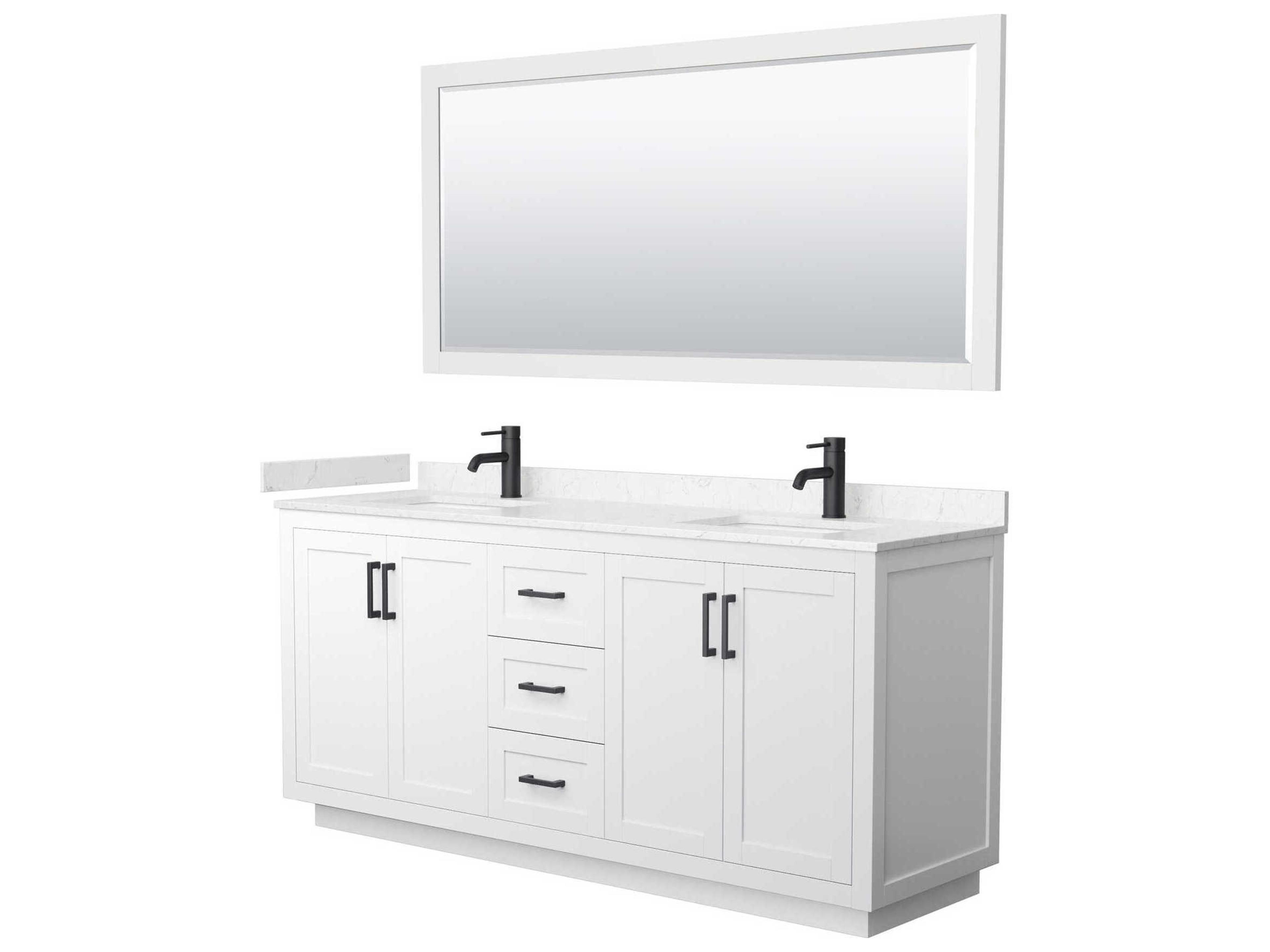 Miranda 72" White Vanity with 70" Mirror
