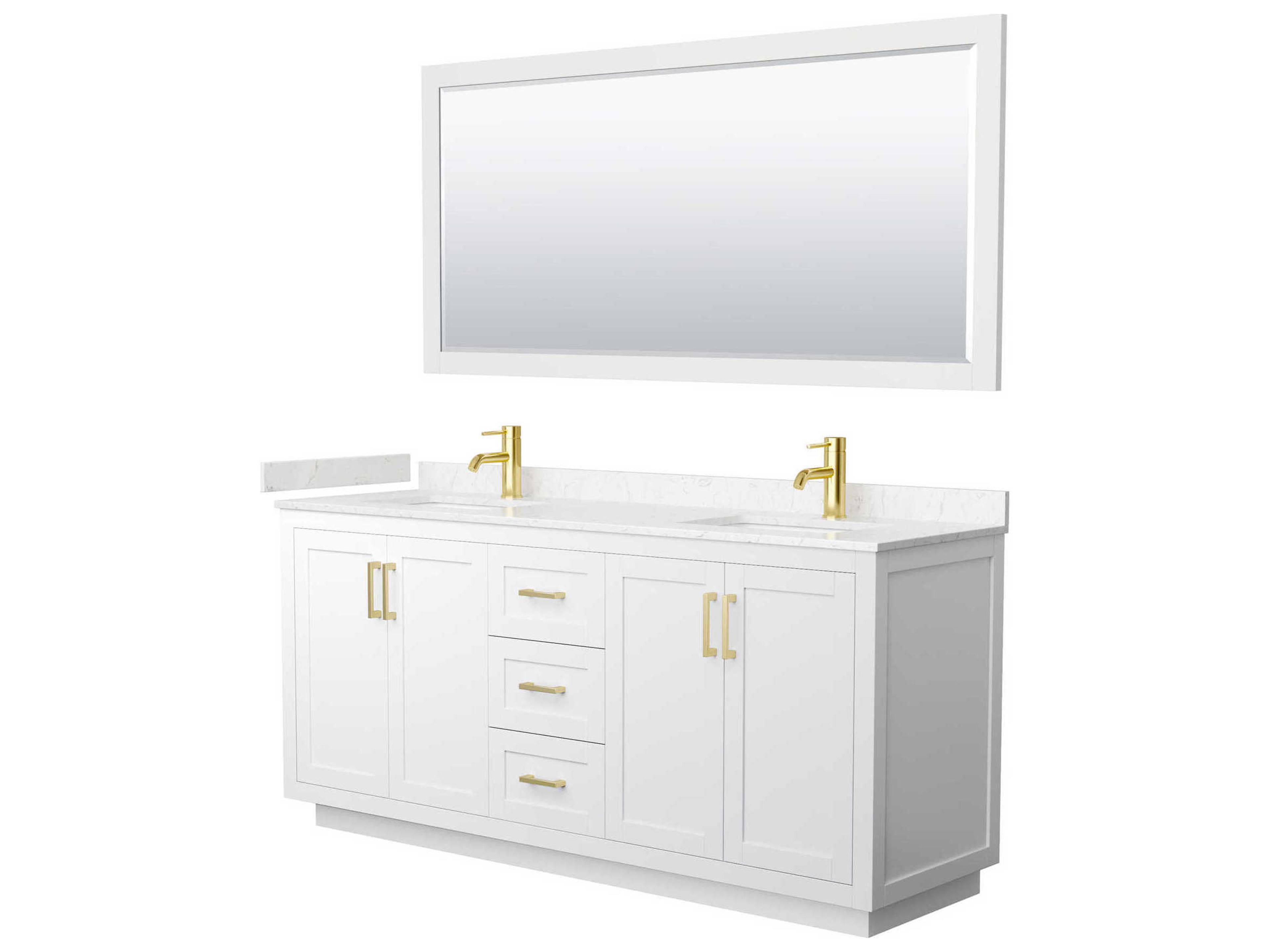 Wyndham Collection Miranda 72" White Vanity with 70" Mirror
