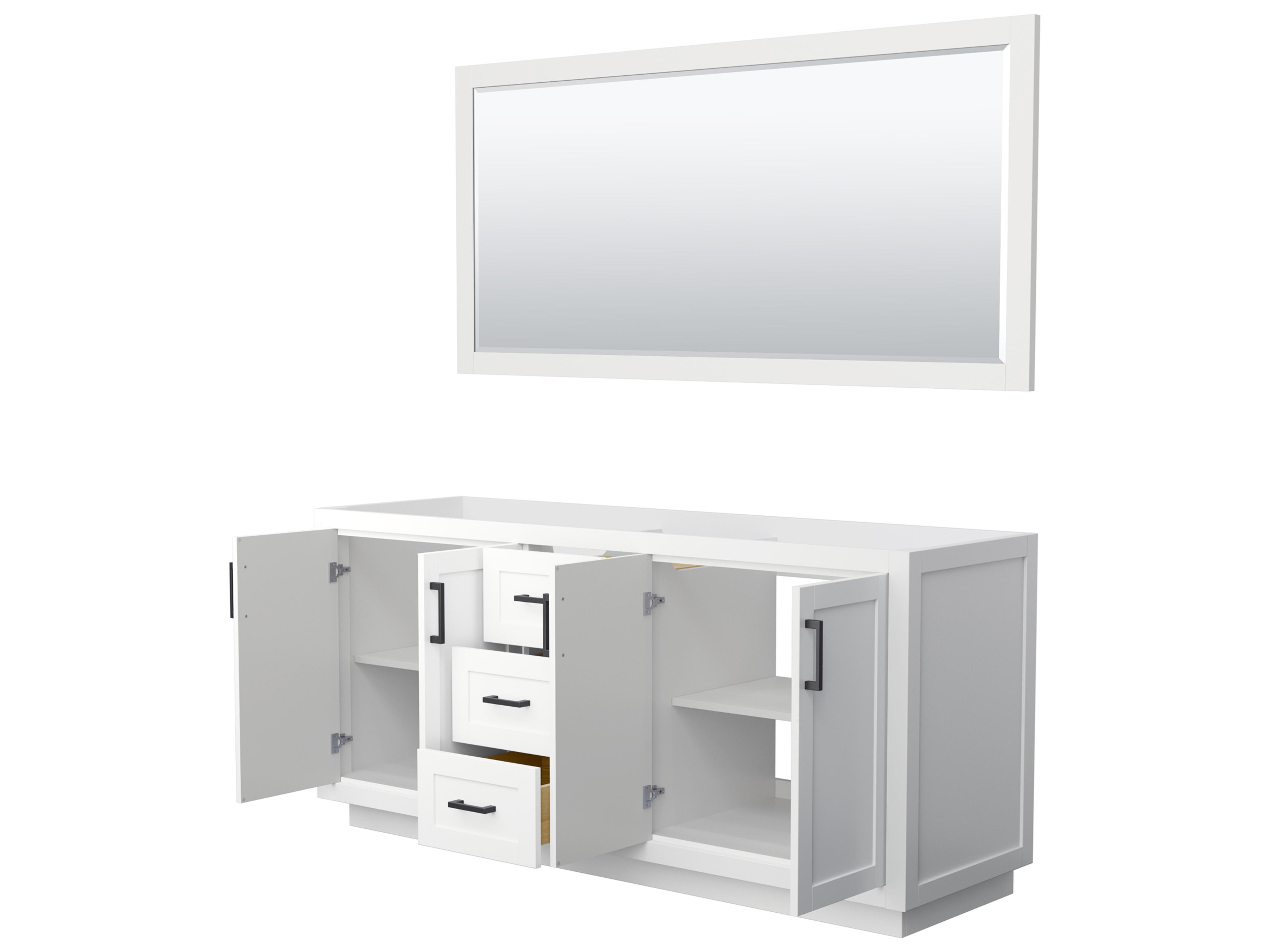 Wyndham Collection Miranda 71" White Vanity with 70" Mirror