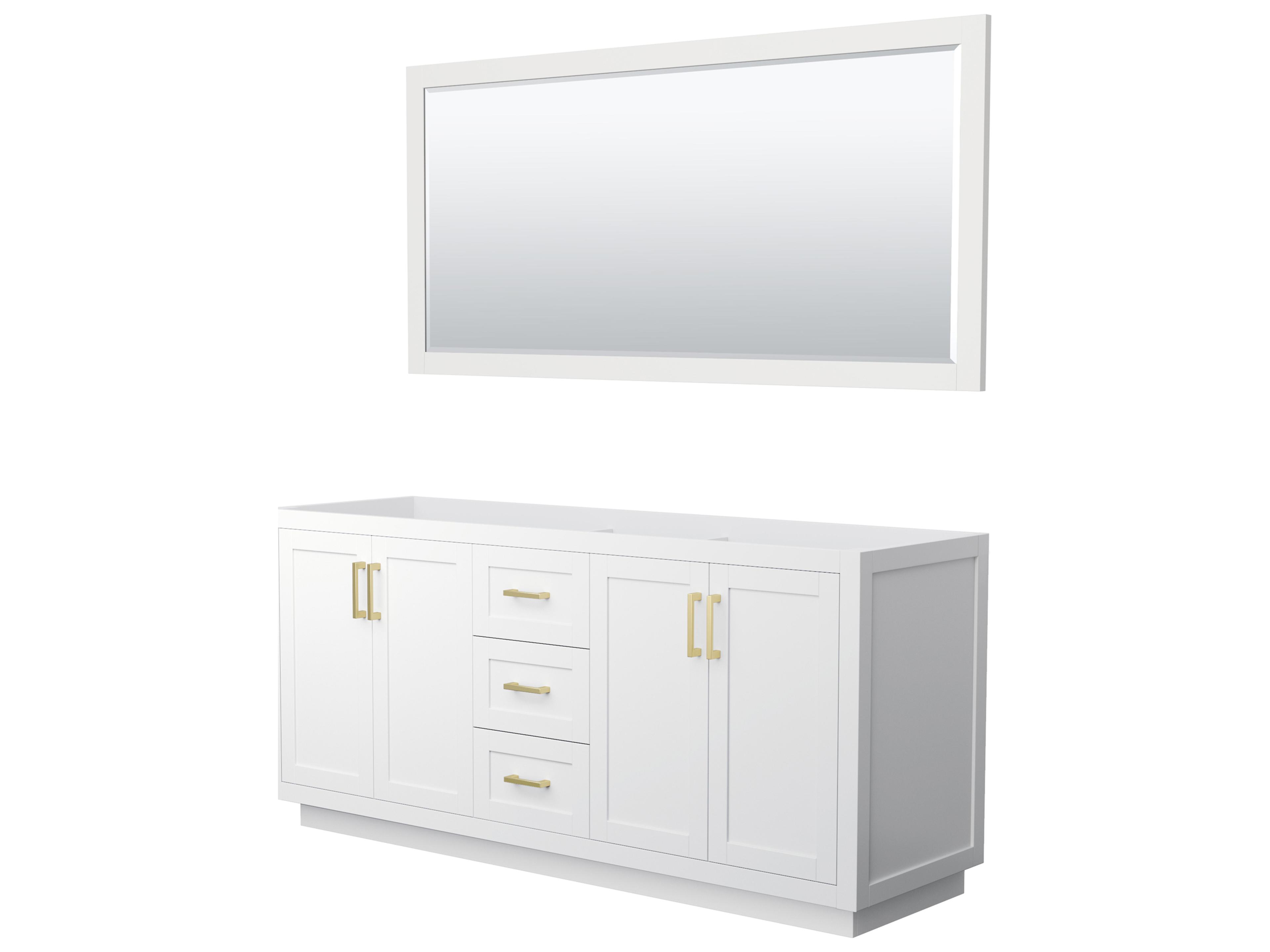 Wyndham Collection Miranda 71" White Vanity with 70" Mirror