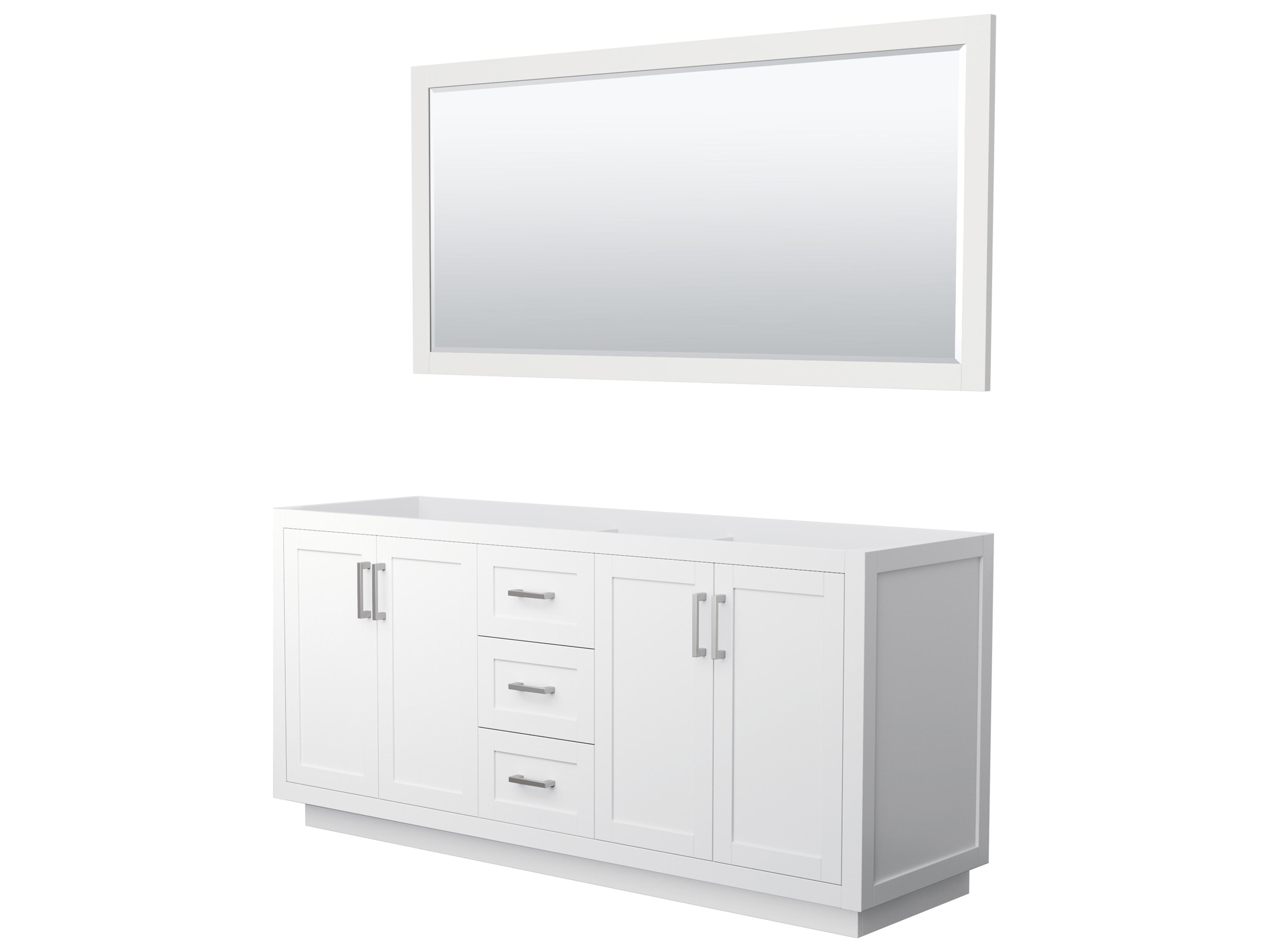 Wyndham Collection Miranda 71" White Vanity with 70" Mirror