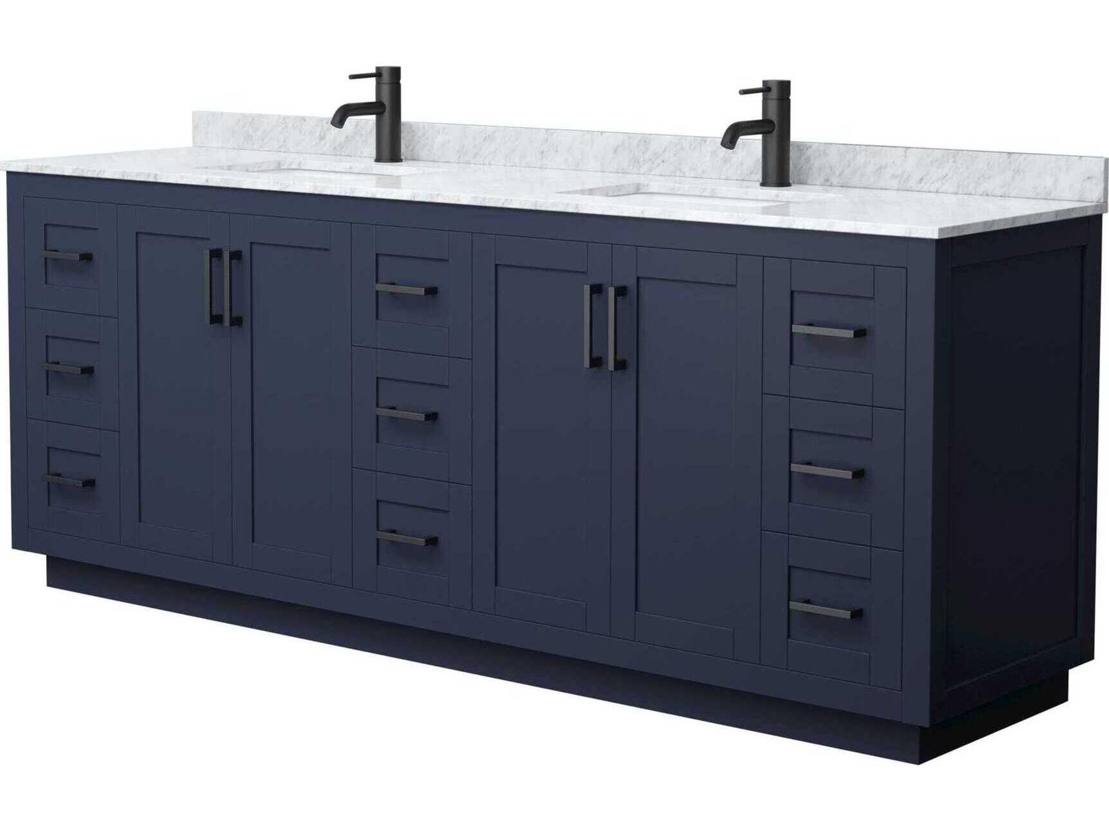 Wyndham Collection Miranda 84" Dark Blue Vanity