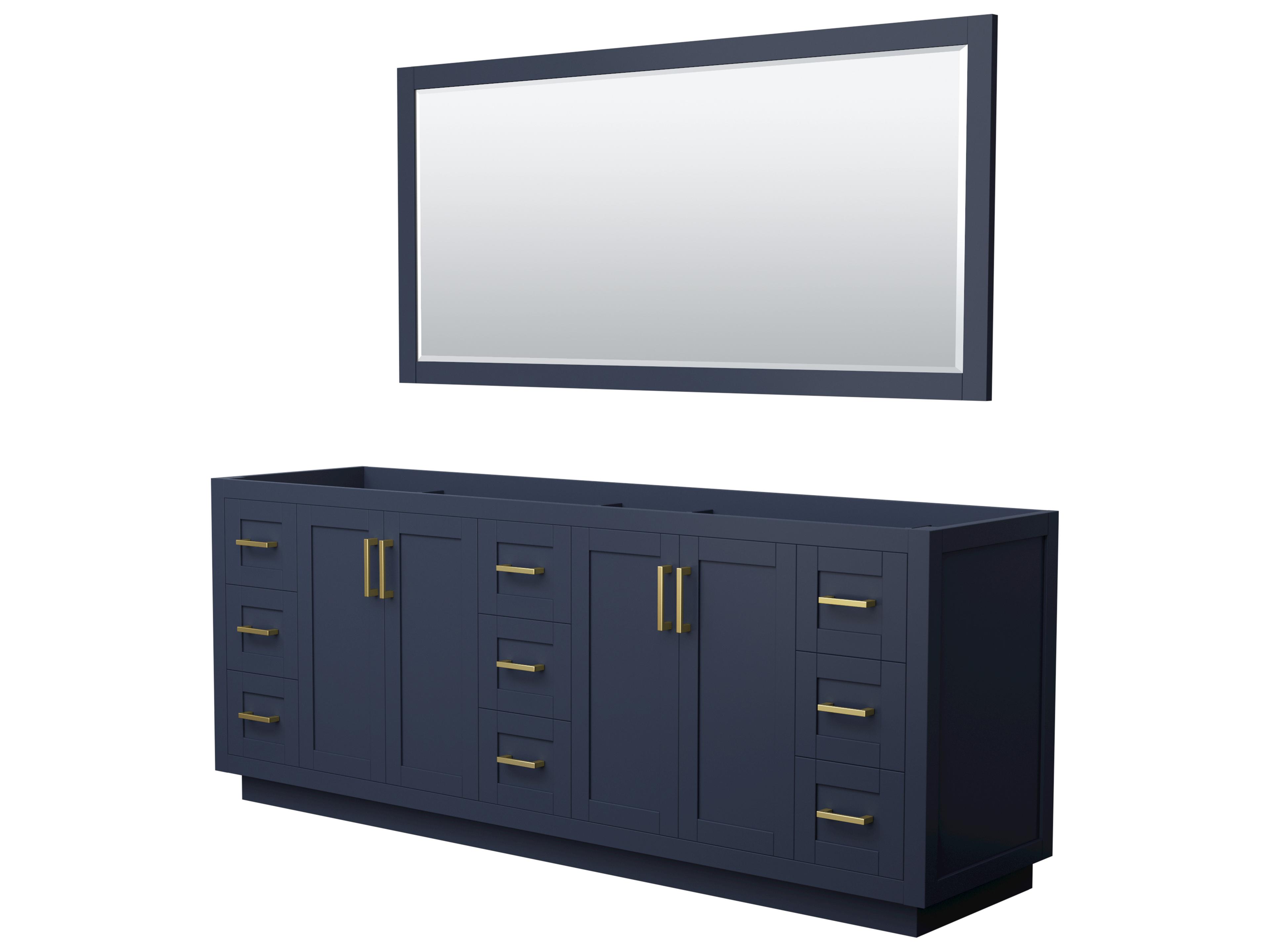 Wyndham Collection Miranda 83" Dark Blue Vanity with 70" Mirror