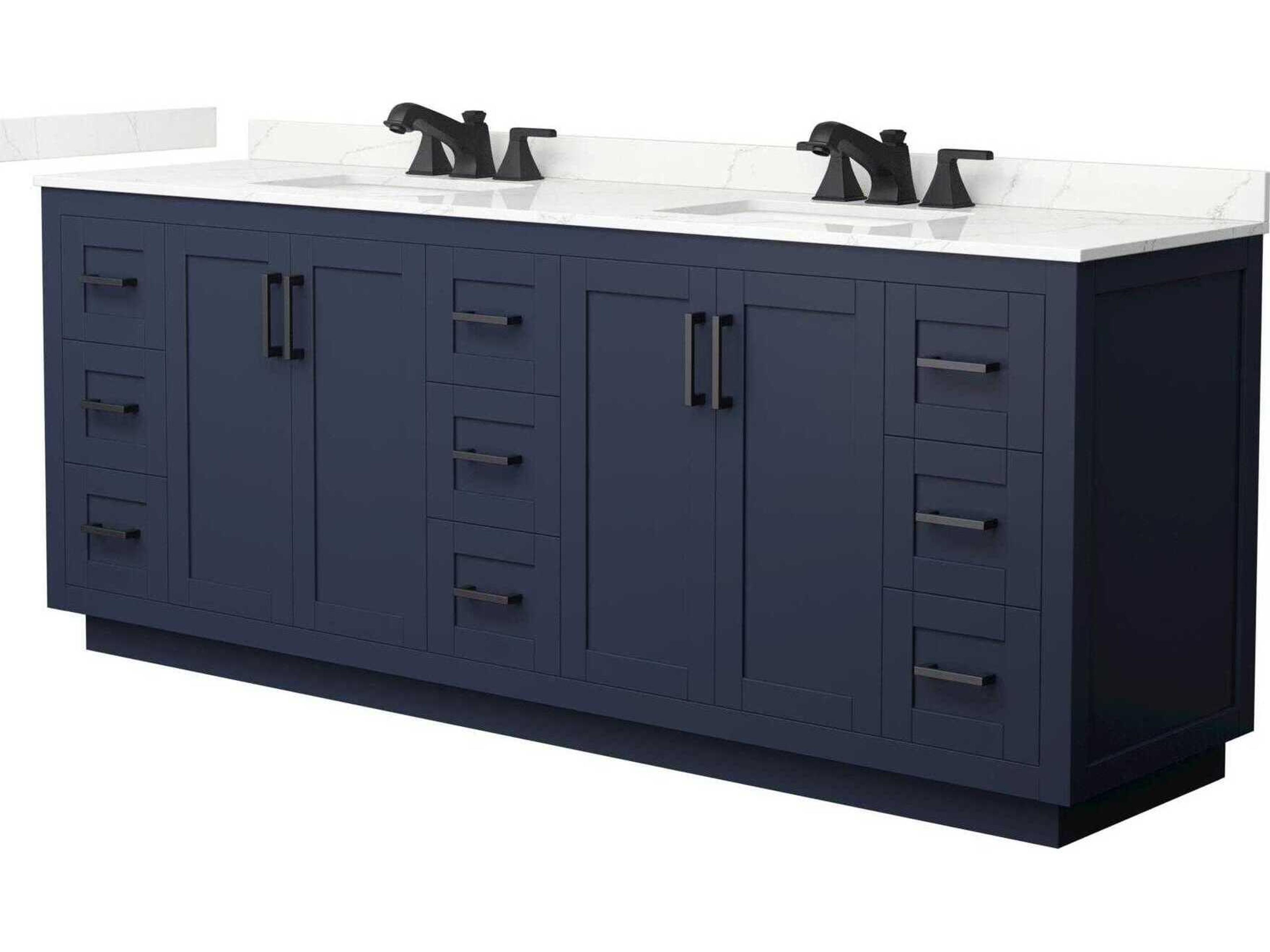 Wyndham Collection Miranda 84" Dark Blue Vanity