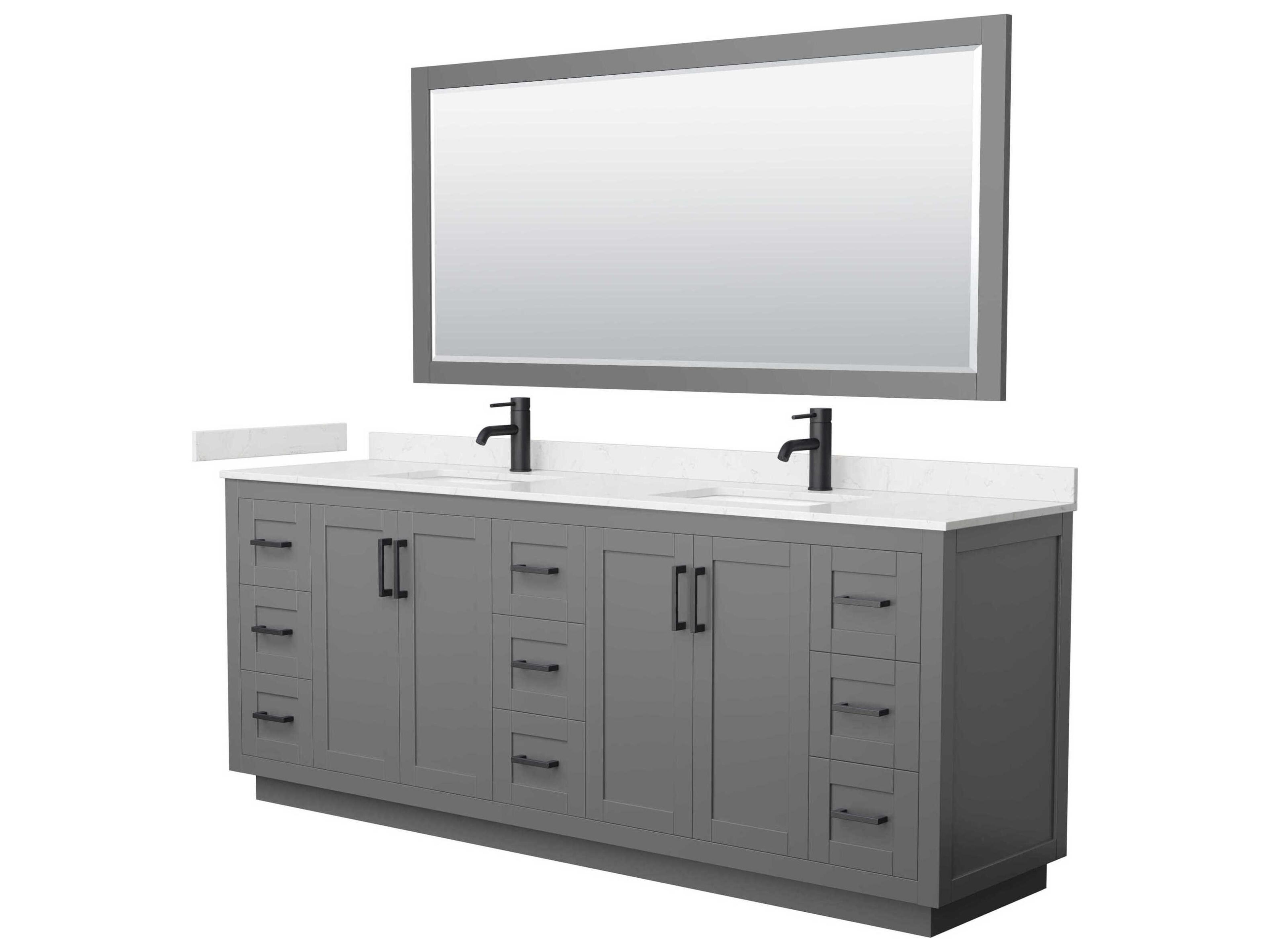 Miranda 84" Dark Gray Vanity with 70" Mirror