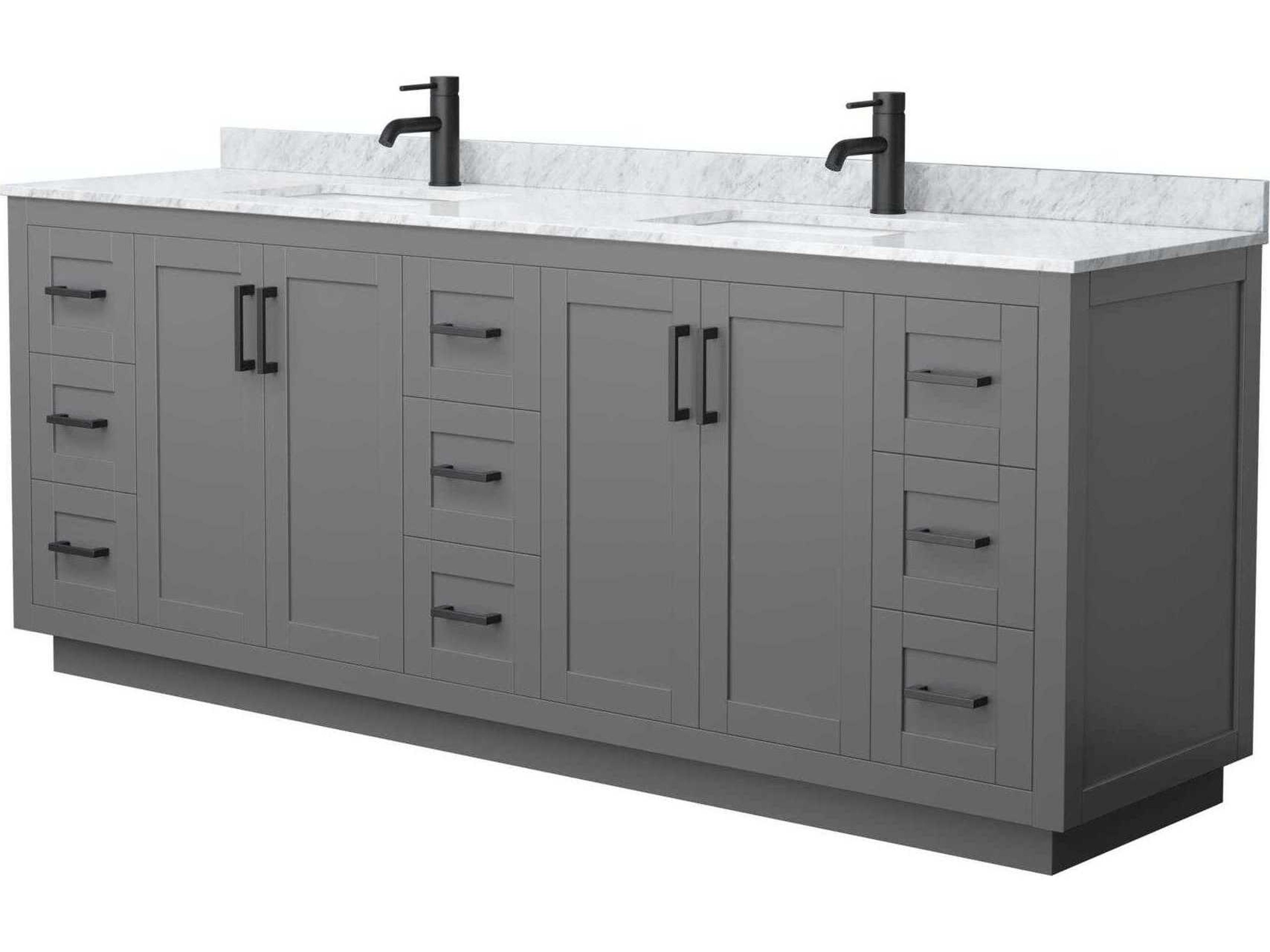 Wyndham Collection Miranda 84" Dark Gray Vanity