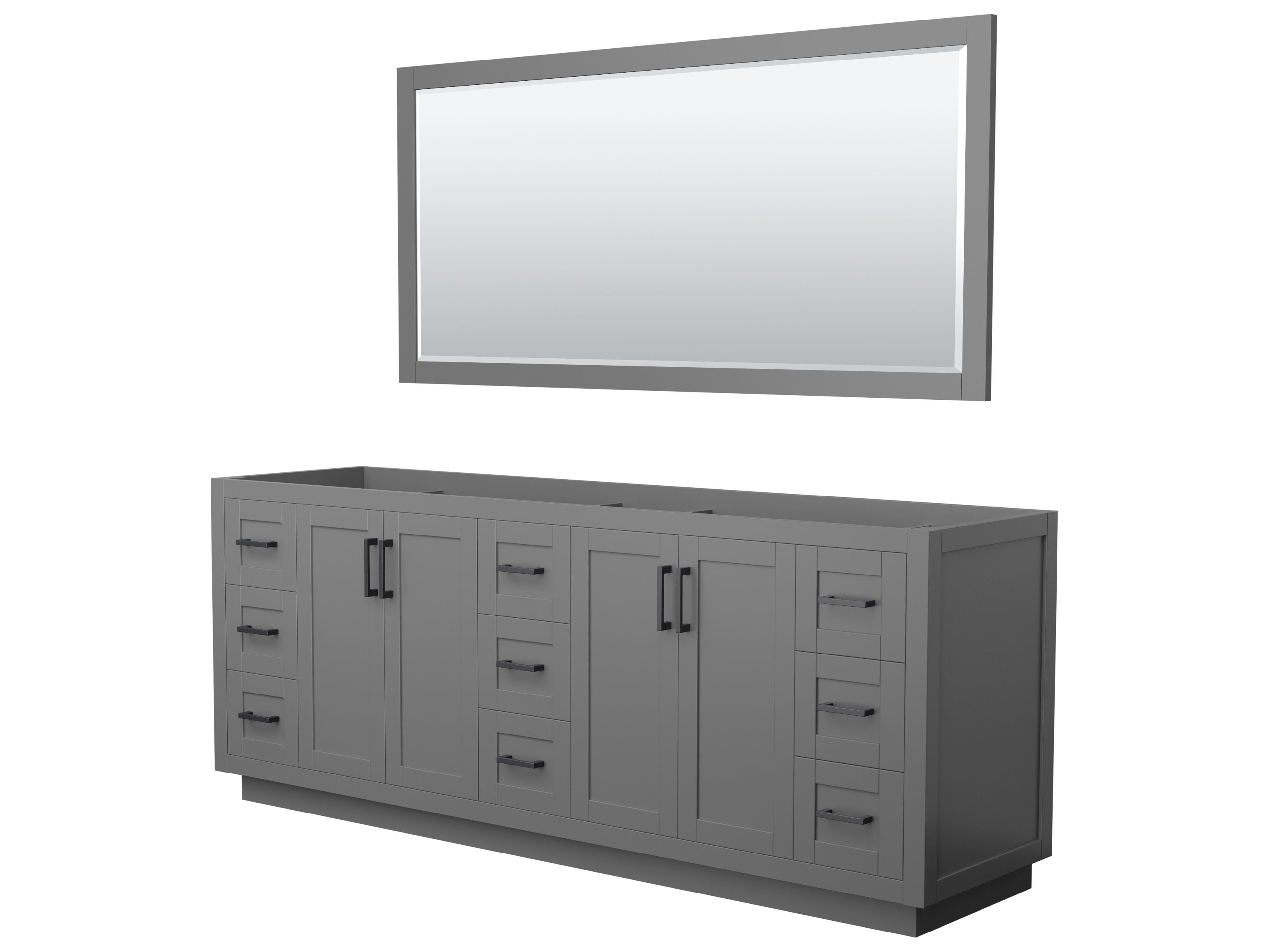 Miranda 83" Dark Gray Vanity with 70" Mirror