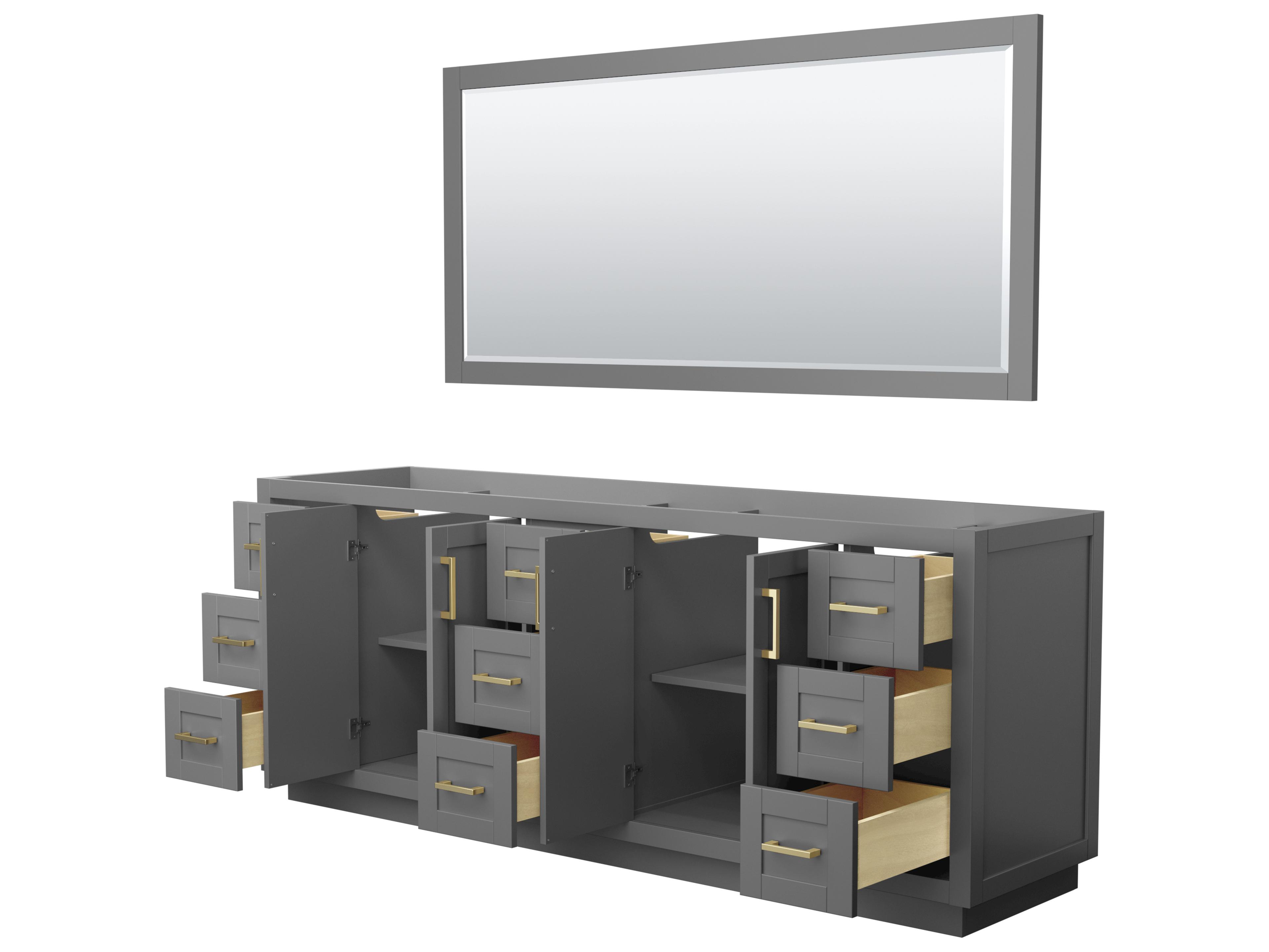 Wyndham Collection Miranda 83" Dark Gray Vanity with 70" Mirror