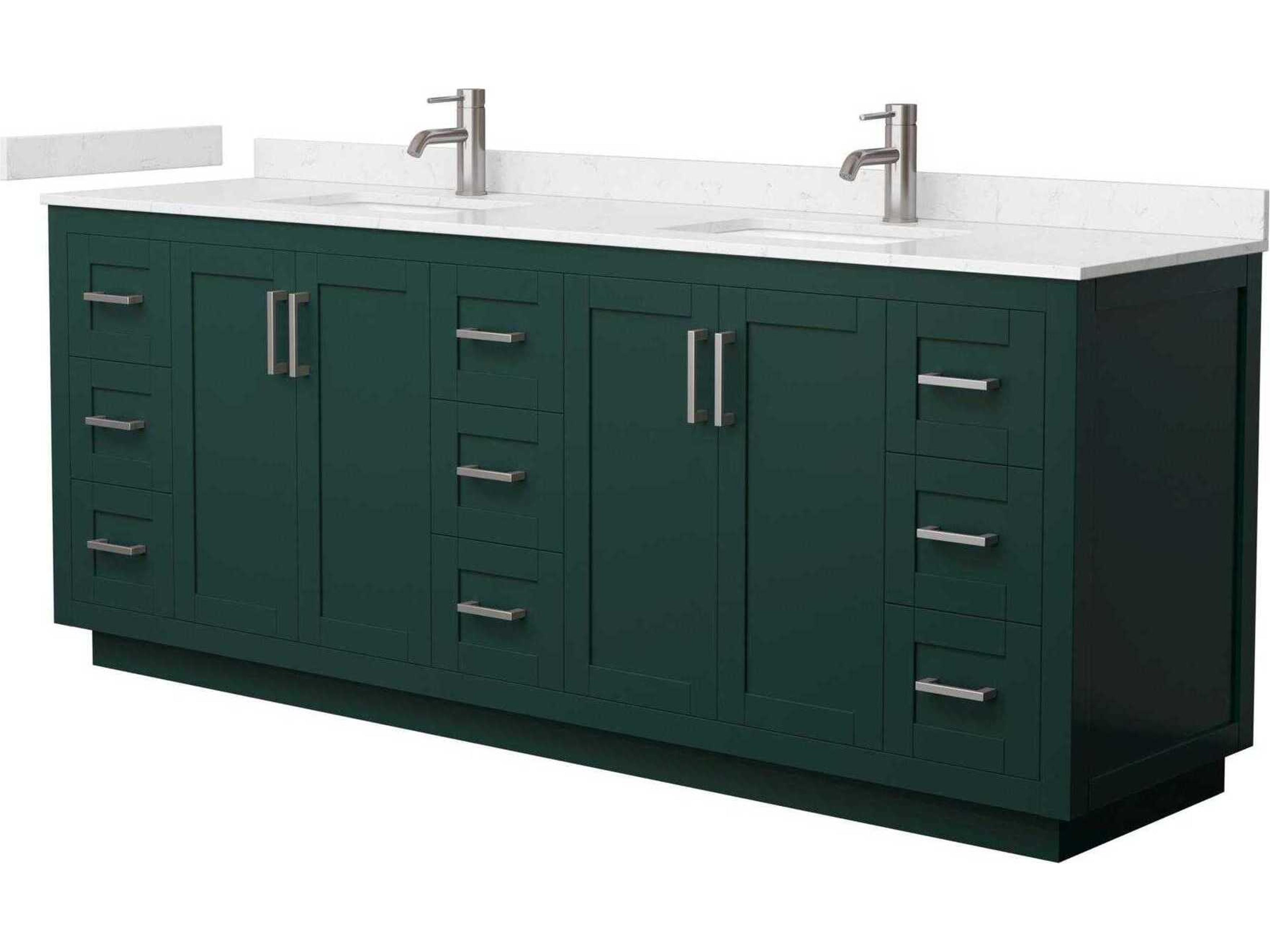 Wyndham Collection Miranda 84" Green Vanity