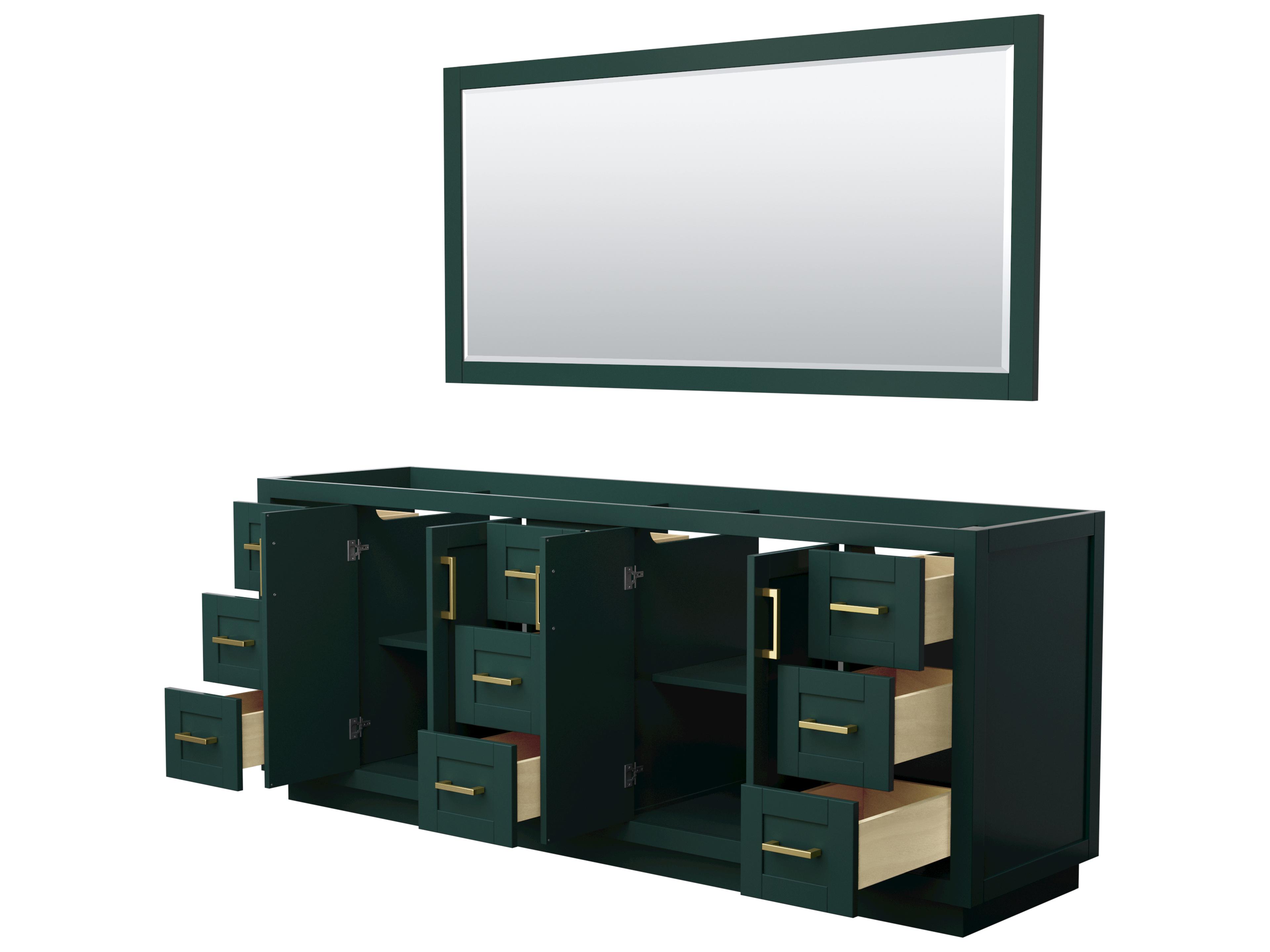 Wyndham Collection Miranda 83" Green Vanity with 70" Mirror