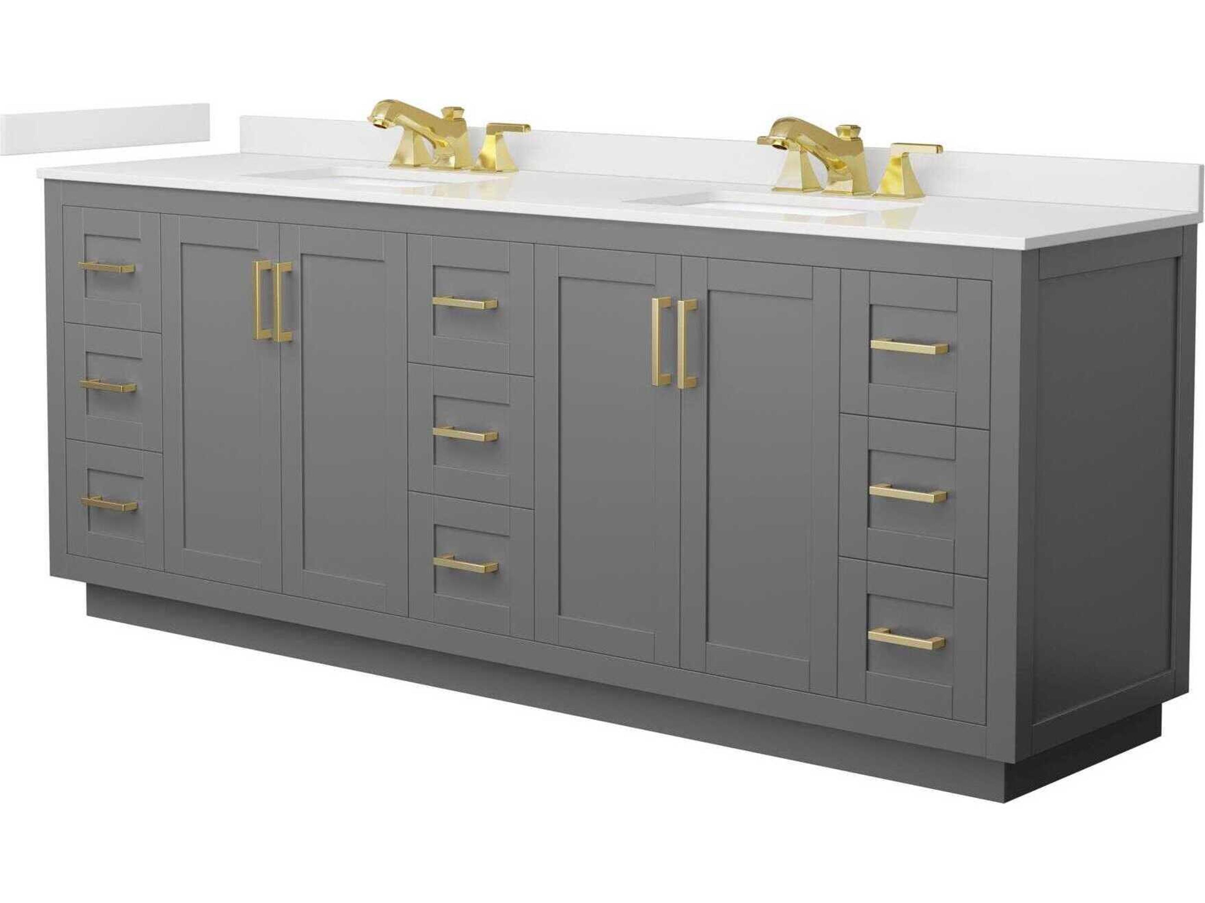 Wyndham Collection Miranda 84" Dark Gray Vanity