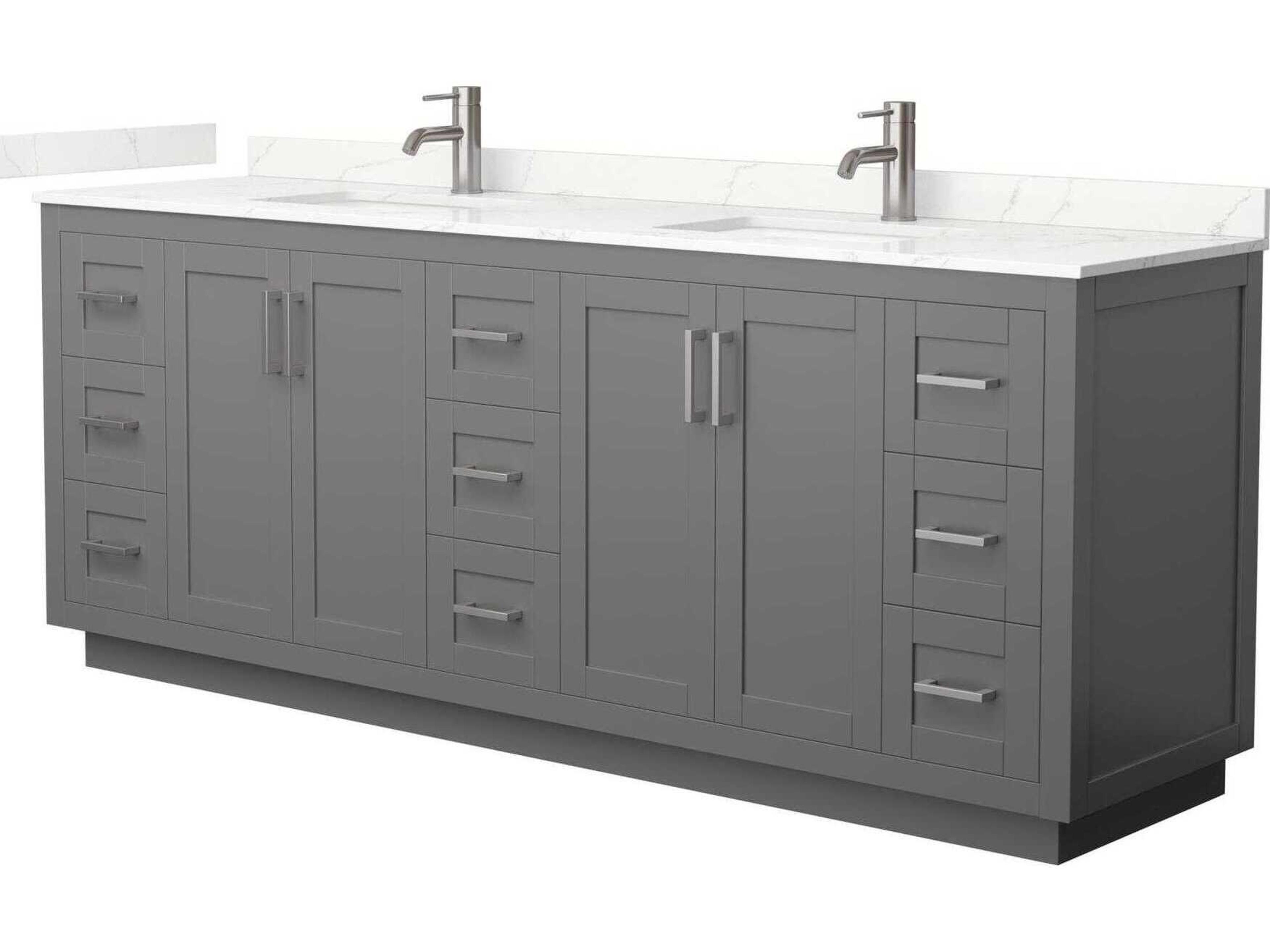 Wyndham Collection Miranda 84" Dark Gray Vanity