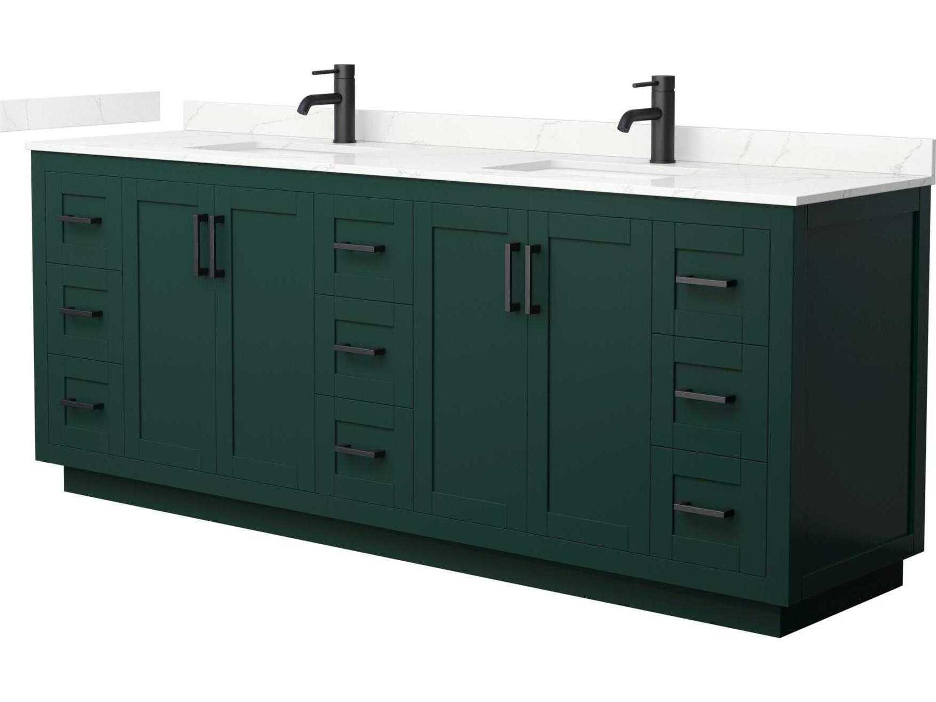 Wyndham Collection Miranda 84" Green Vanity