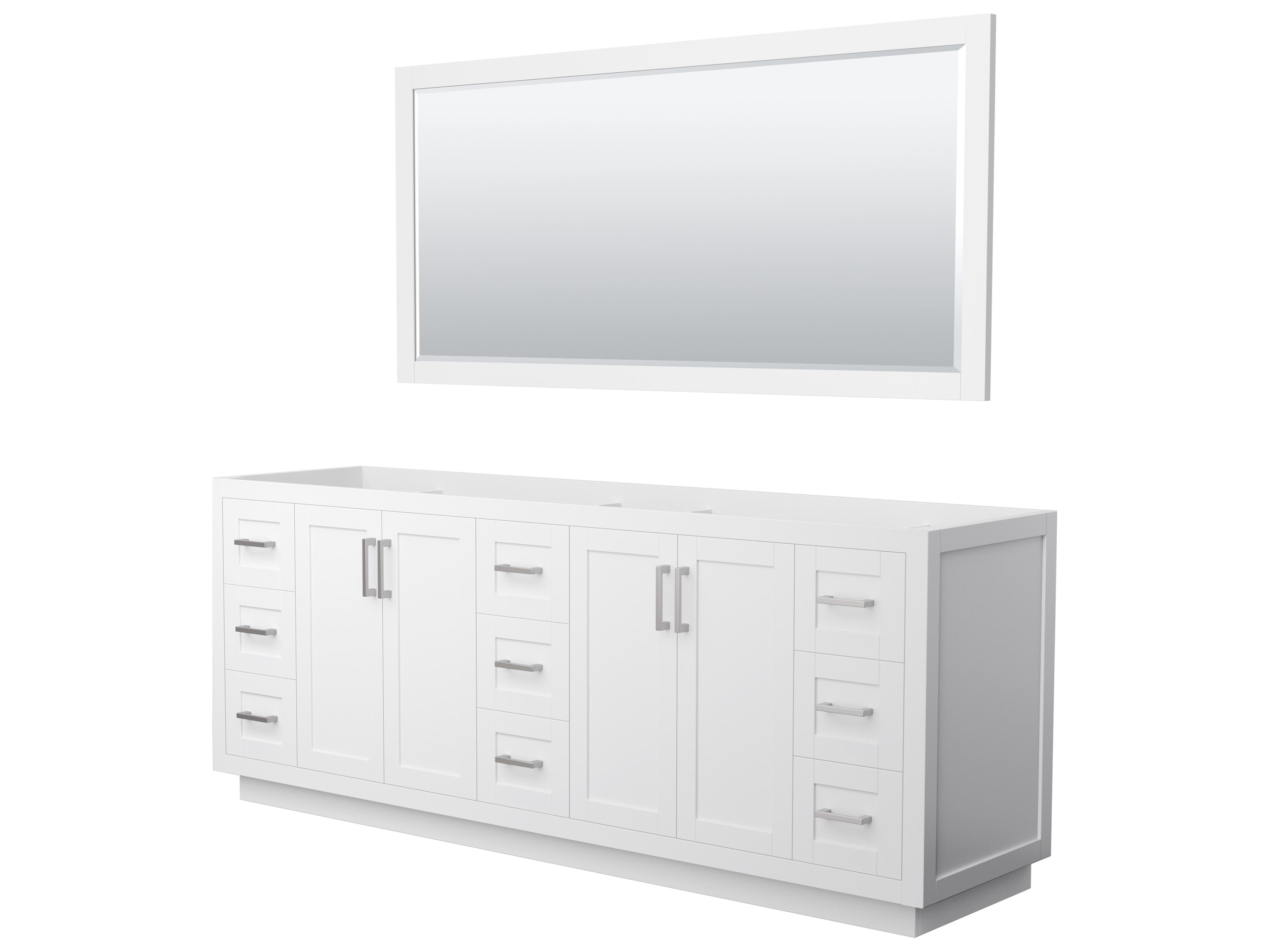 Wyndham Collection Miranda 83" White Vanity with 70" Mirror