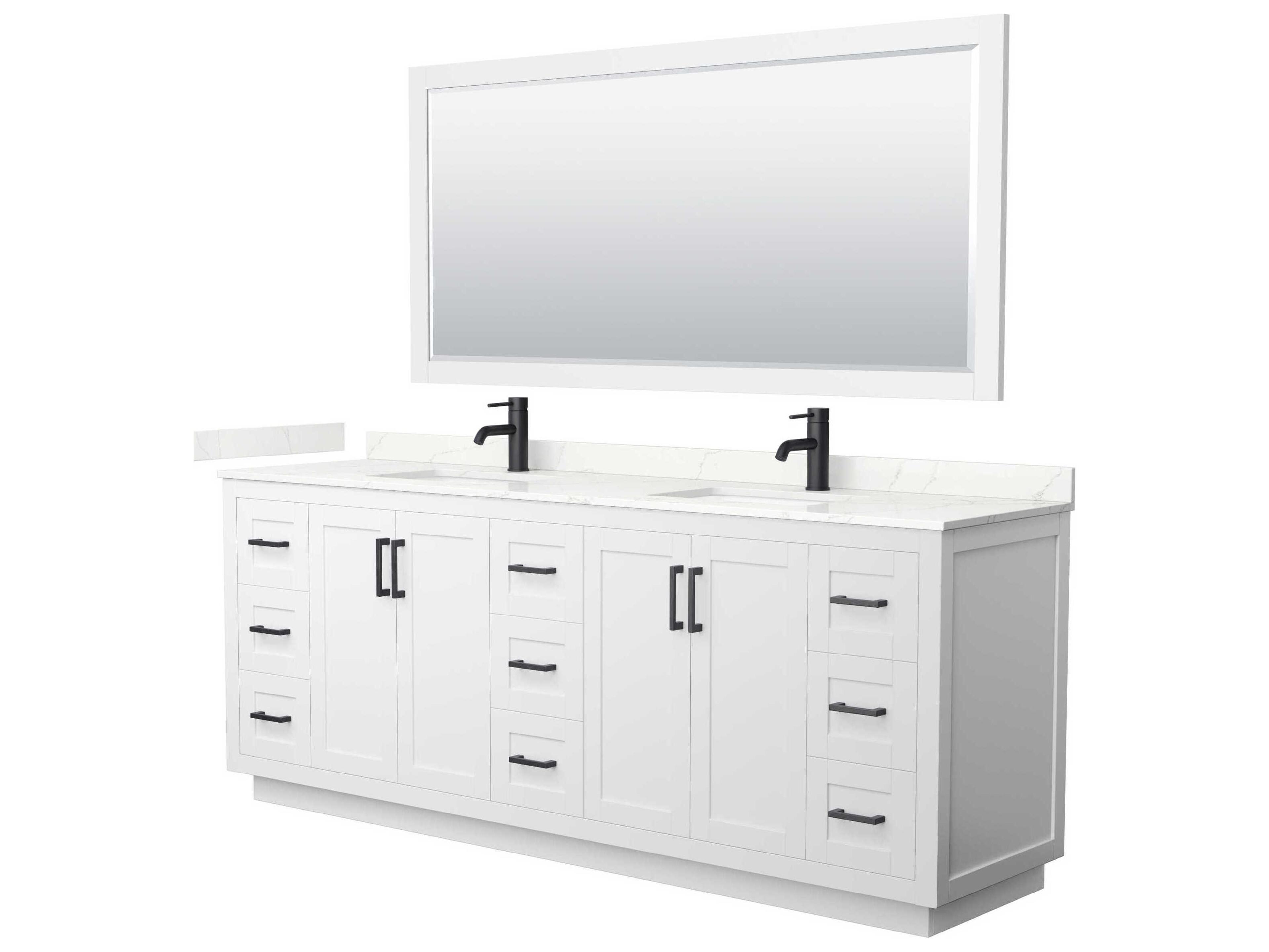 Miranda 84" White Vanity with 70" Mirror