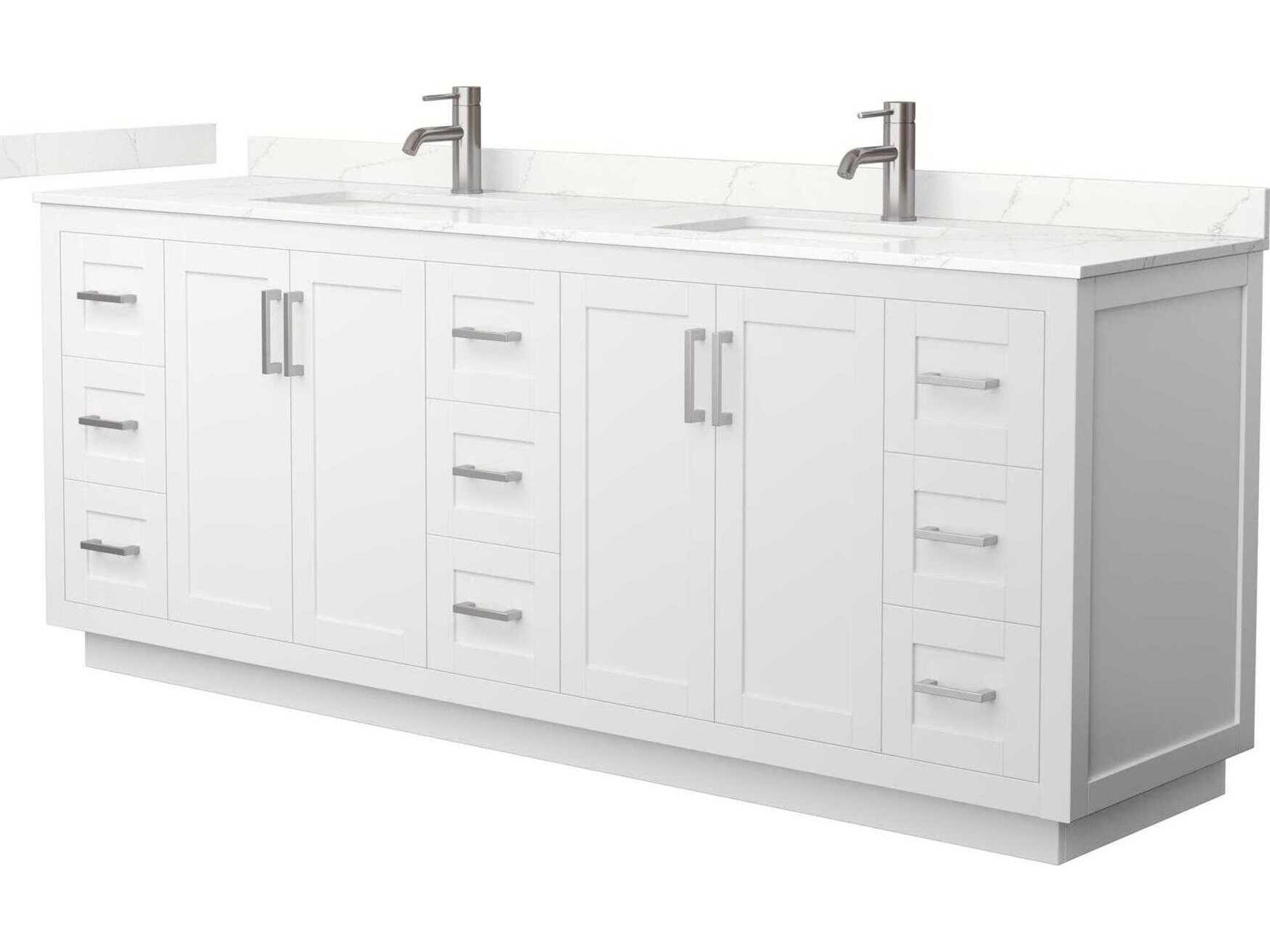 Wyndham Collection Miranda 84" White Vanity