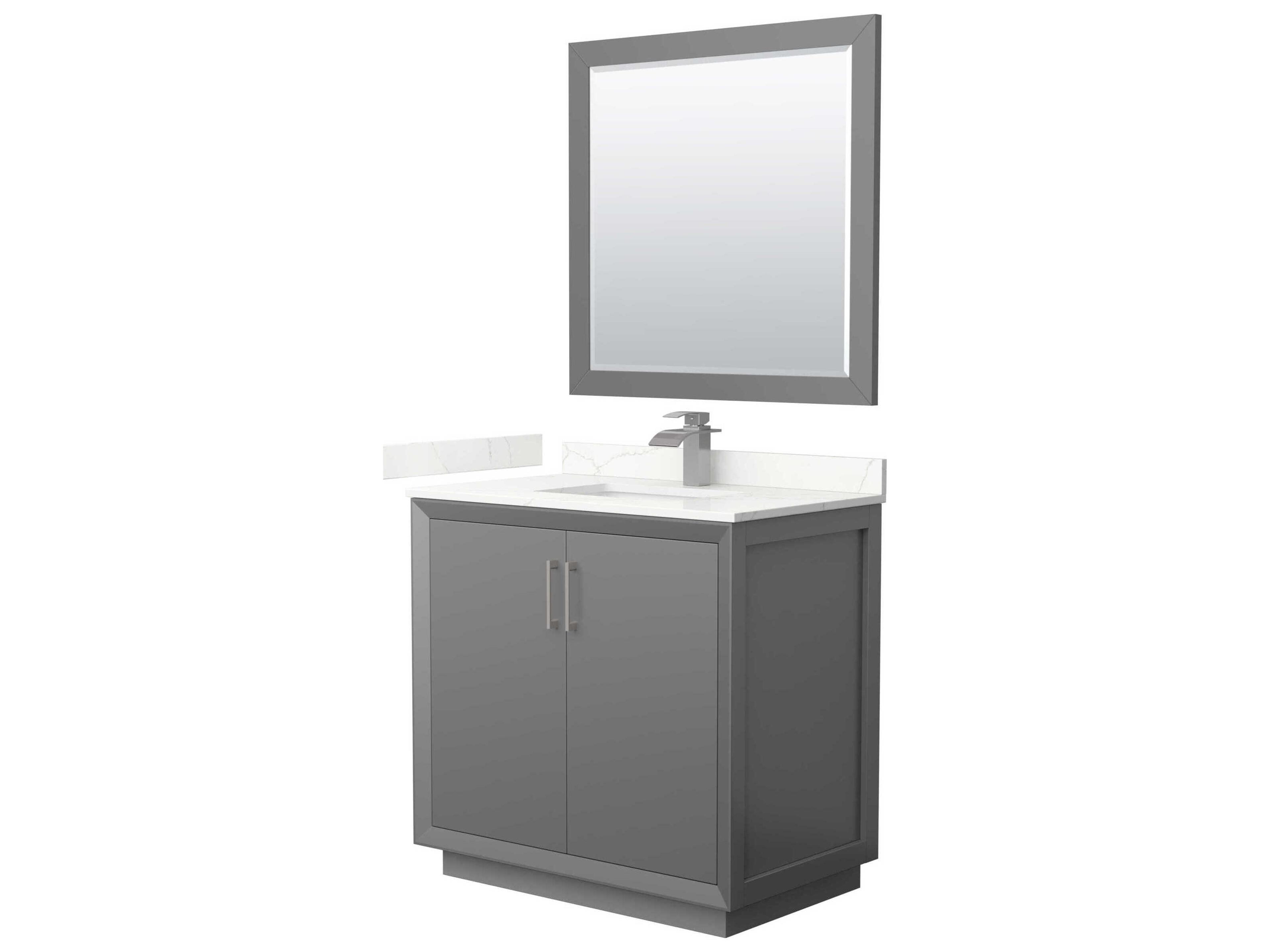 Strada 36" Dark Gray Vanity with 34" Mirror