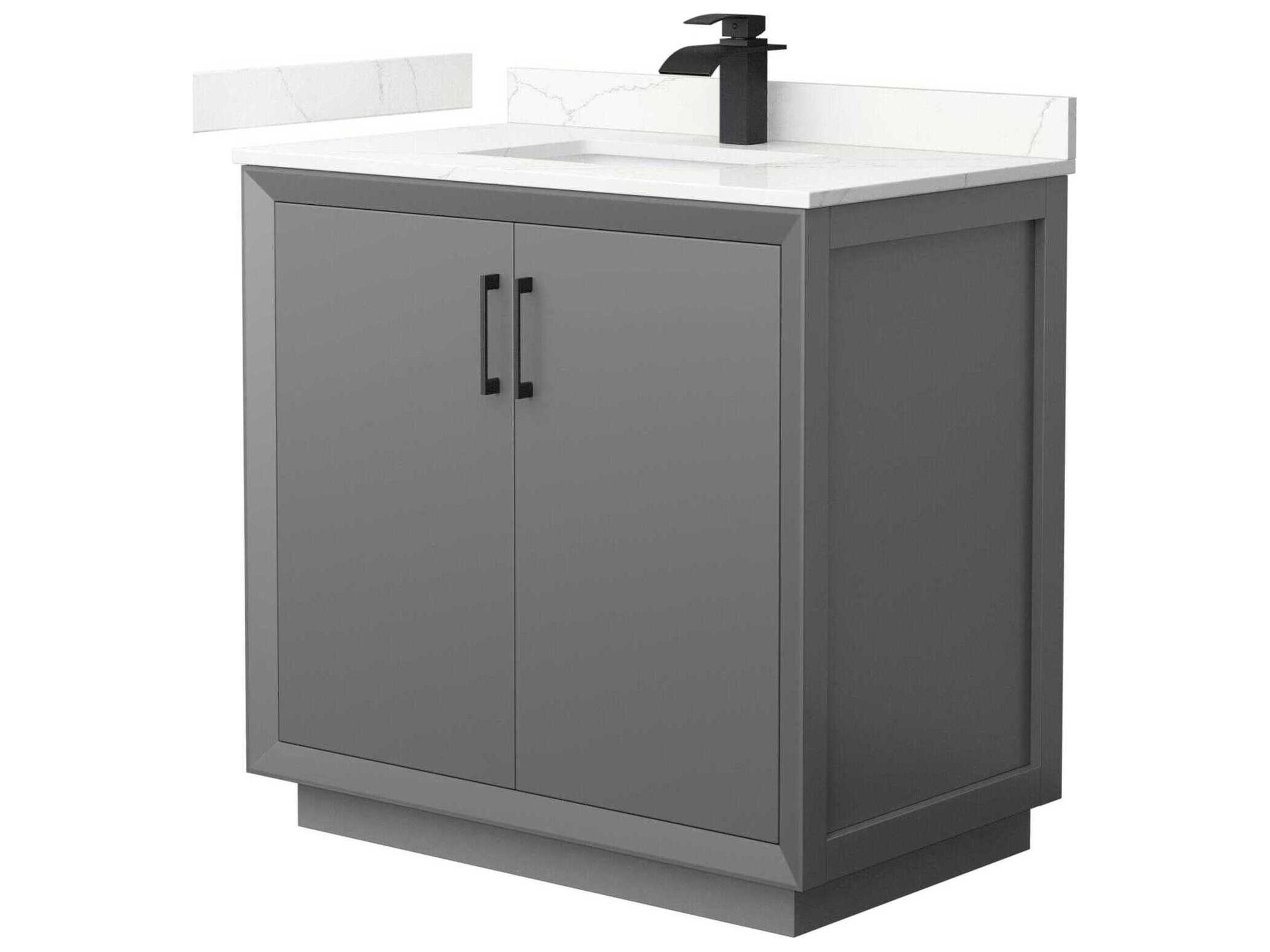 Wyndham Collection Strada 36" Dark Gray Vanity