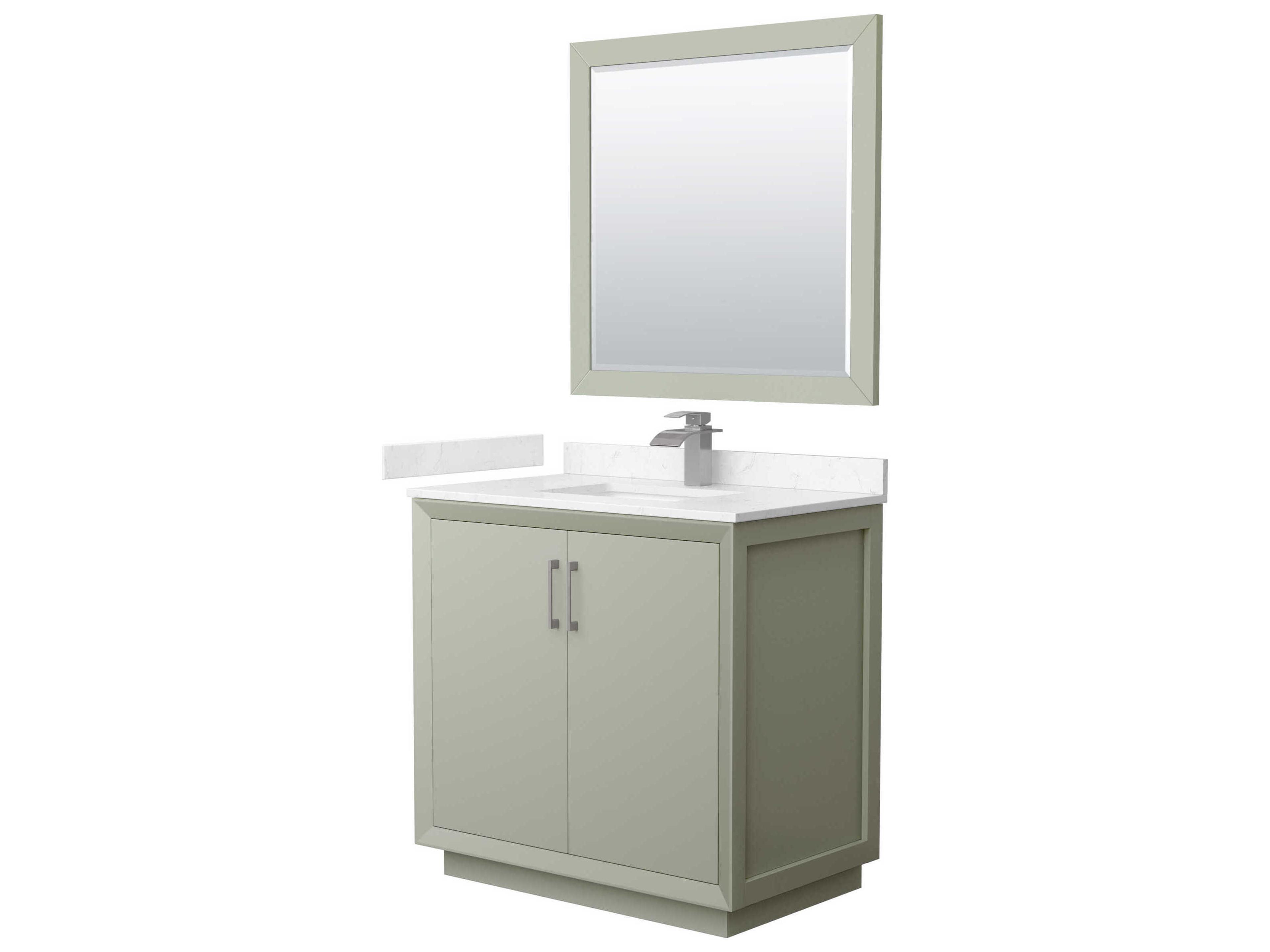 Wyndham Collection Strada 36" Light Green Vanity with 34" Mirror